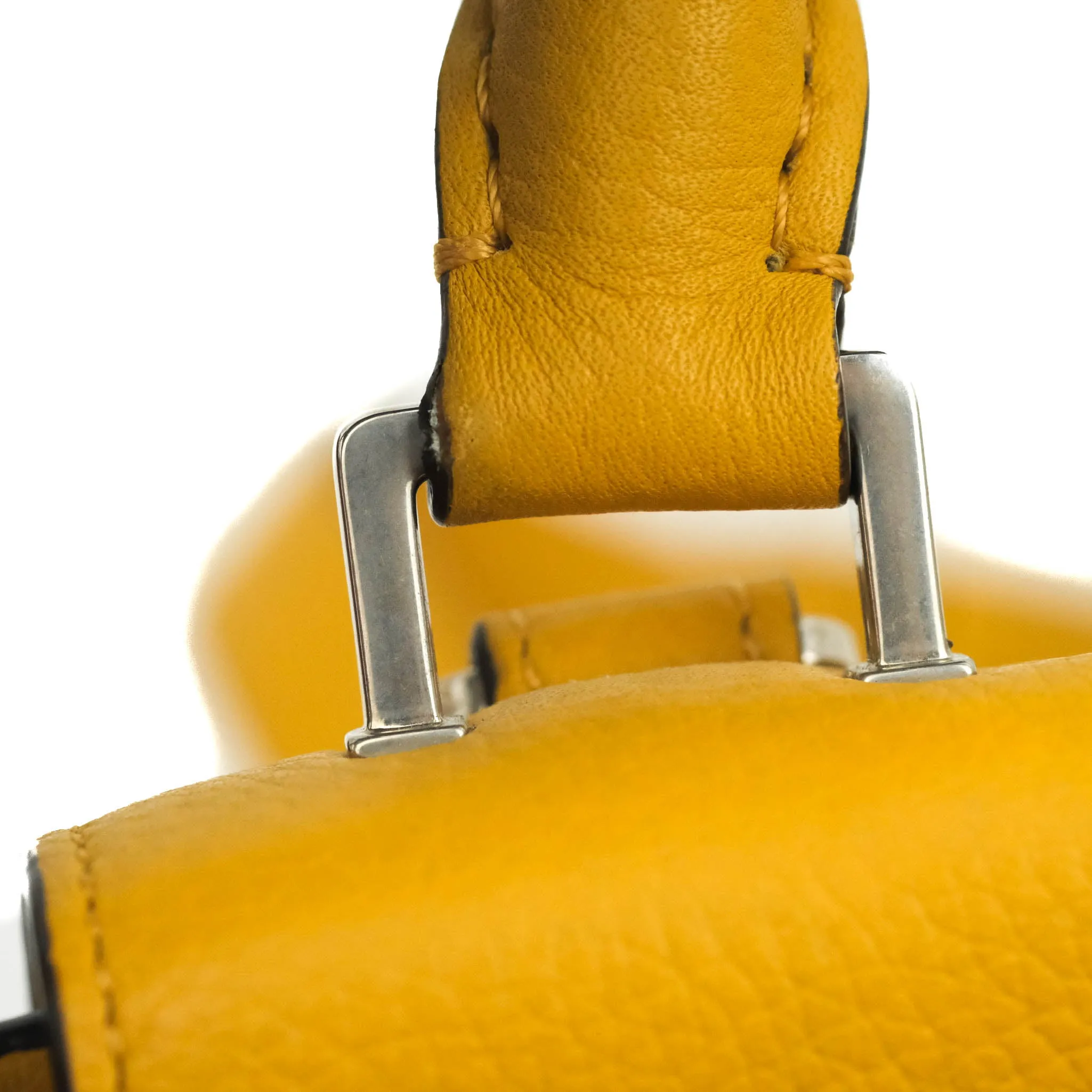 Celine Small Trapeze Bag Mustard Yellow Grained Calfskin