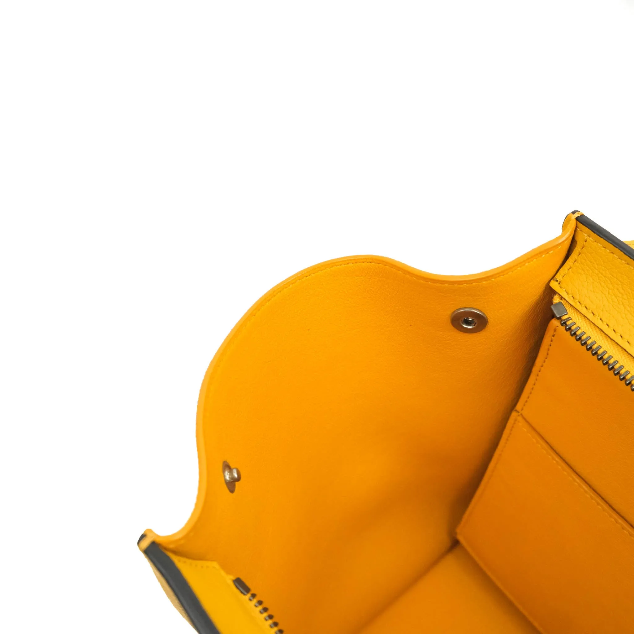 Celine Small Trapeze Bag Mustard Yellow Grained Calfskin
