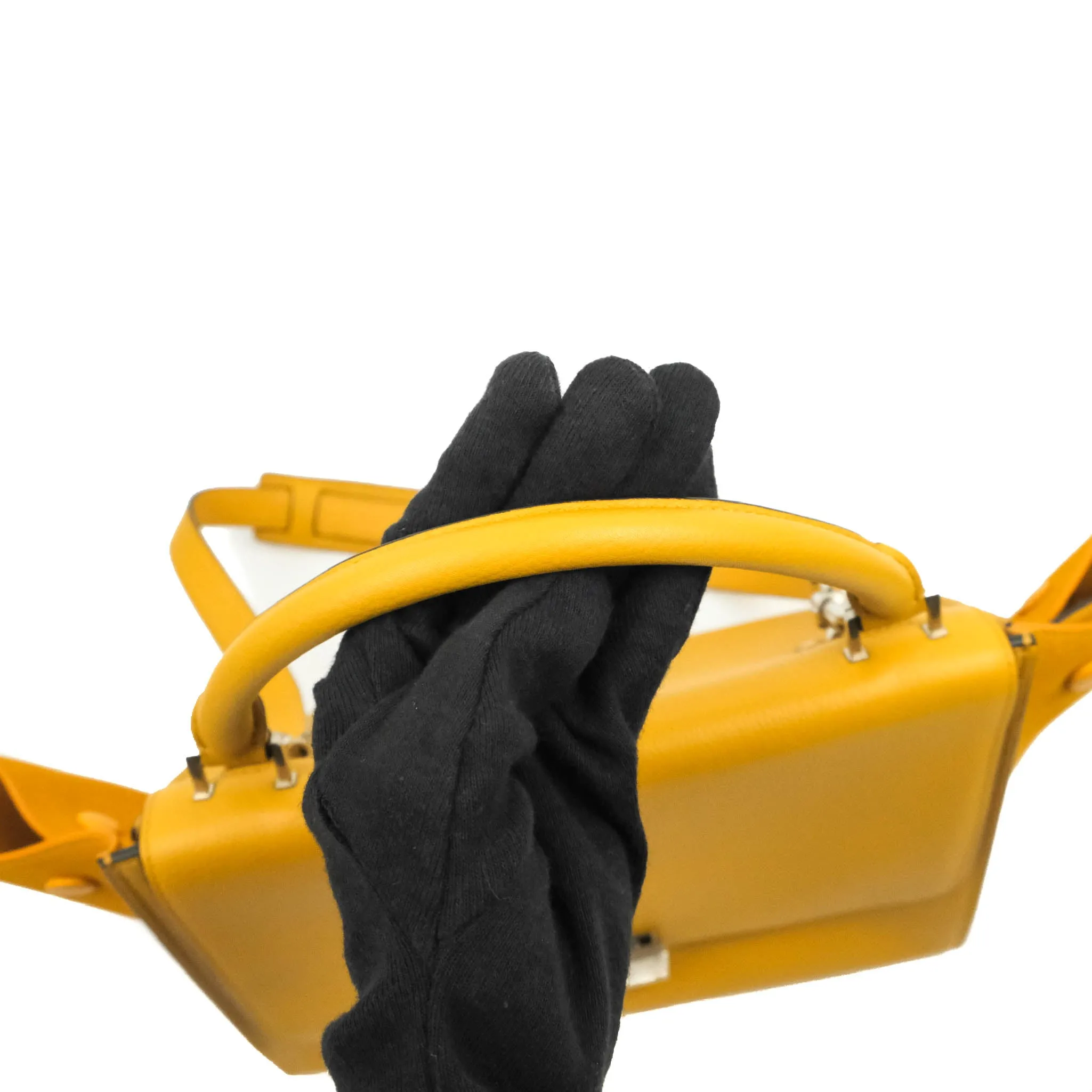 Celine Small Trapeze Bag Mustard Yellow Grained Calfskin