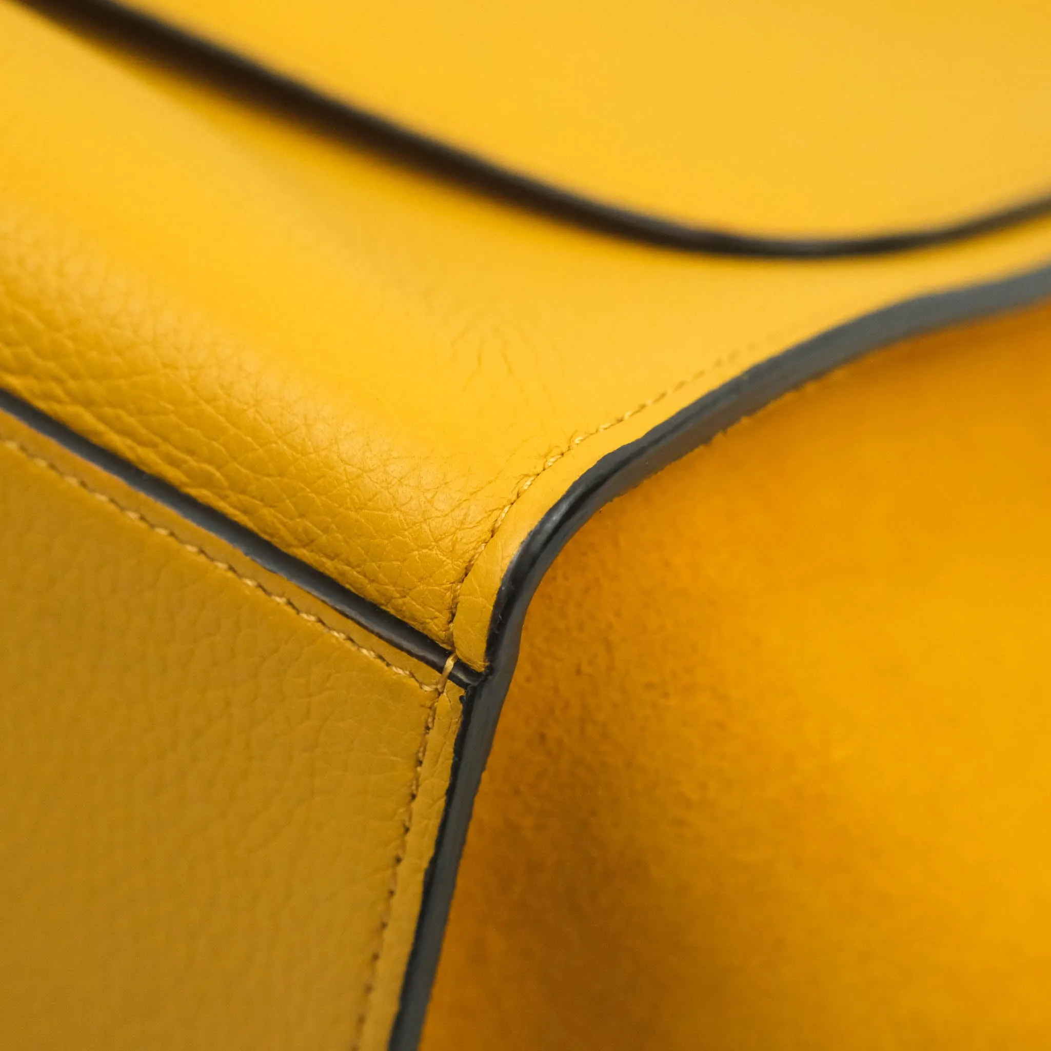 Celine Small Trapeze Bag Mustard Yellow Grained Calfskin