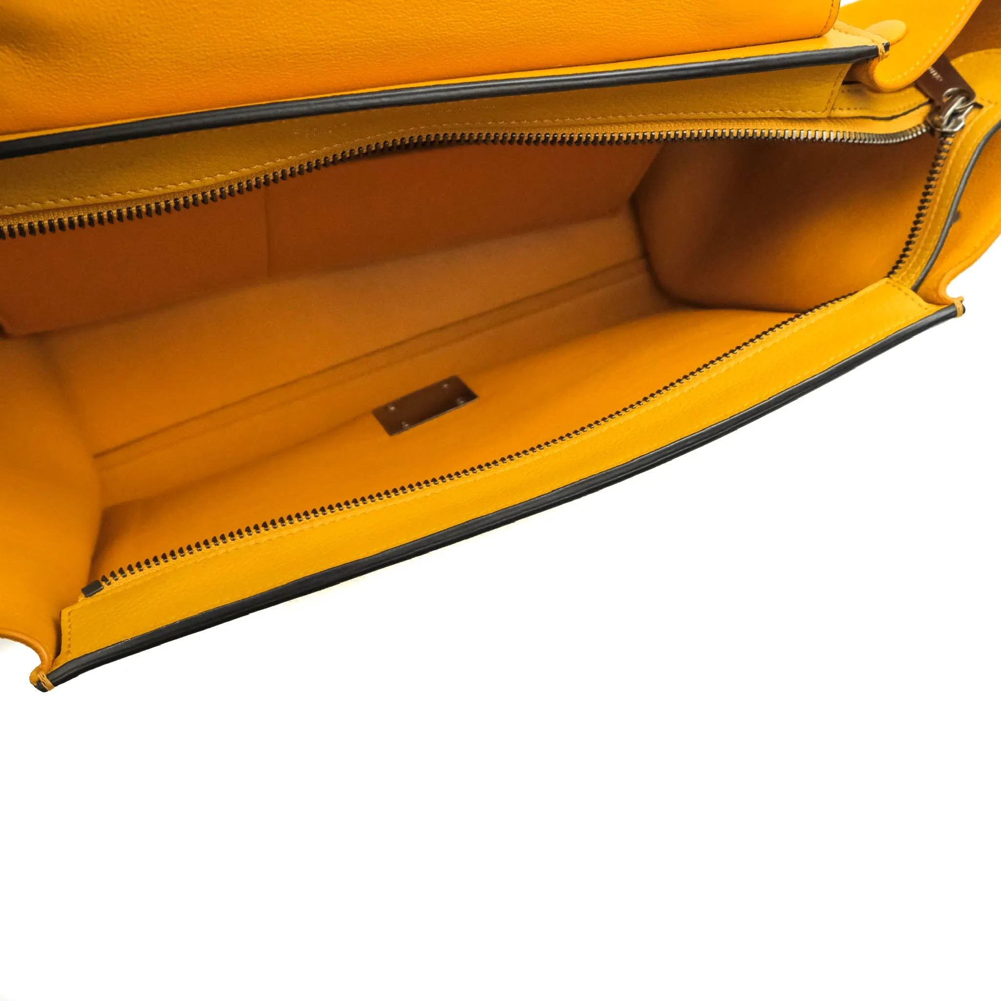 Celine Small Trapeze Bag Mustard Yellow Grained Calfskin