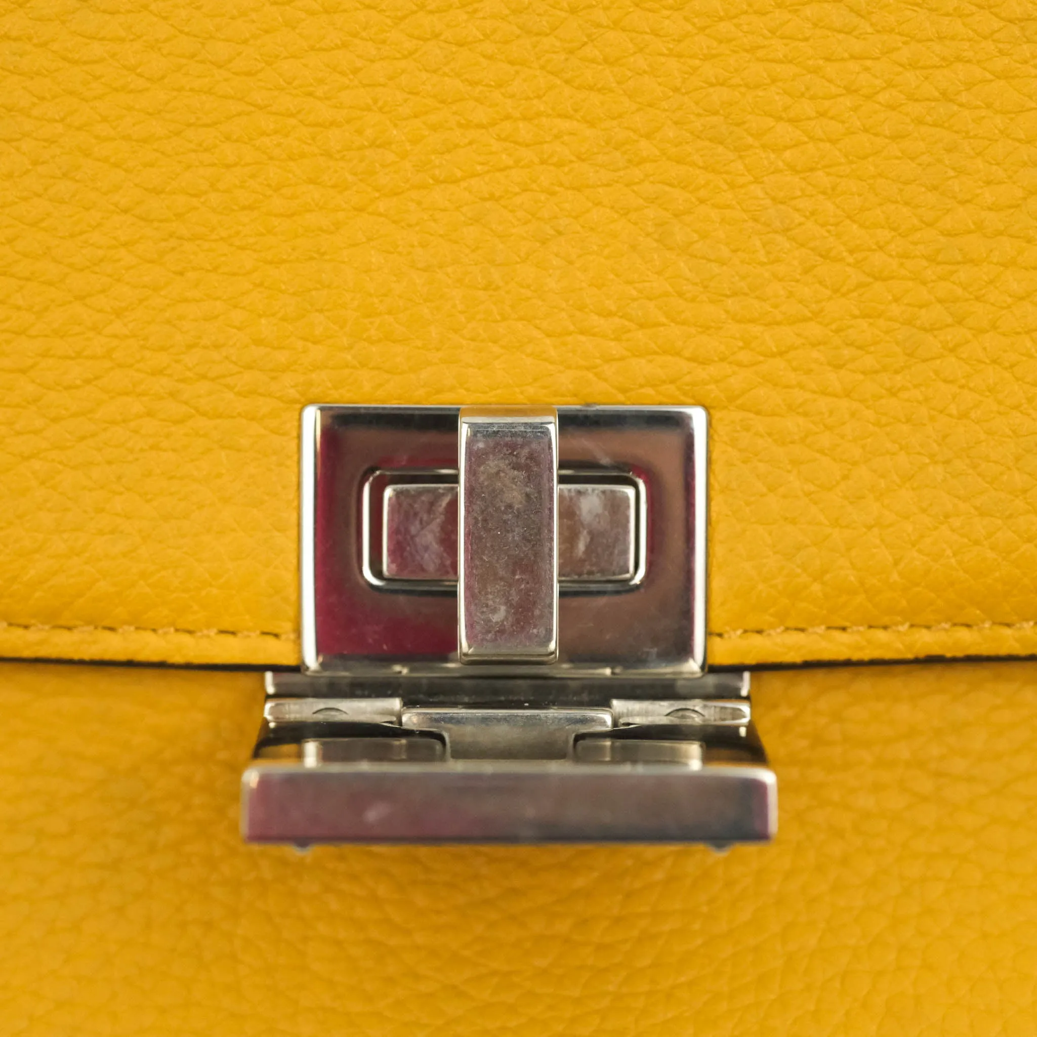 Celine Small Trapeze Bag Mustard Yellow Grained Calfskin