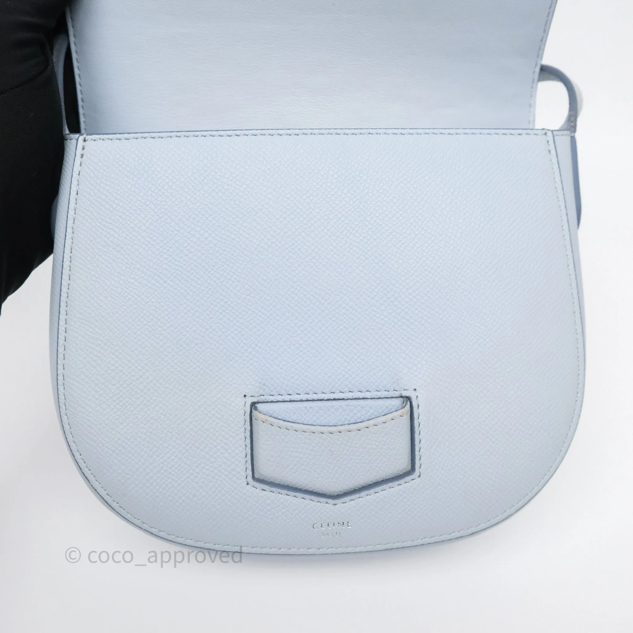 Celine Small Trotteur Bag Light Blue Grained Calfskin