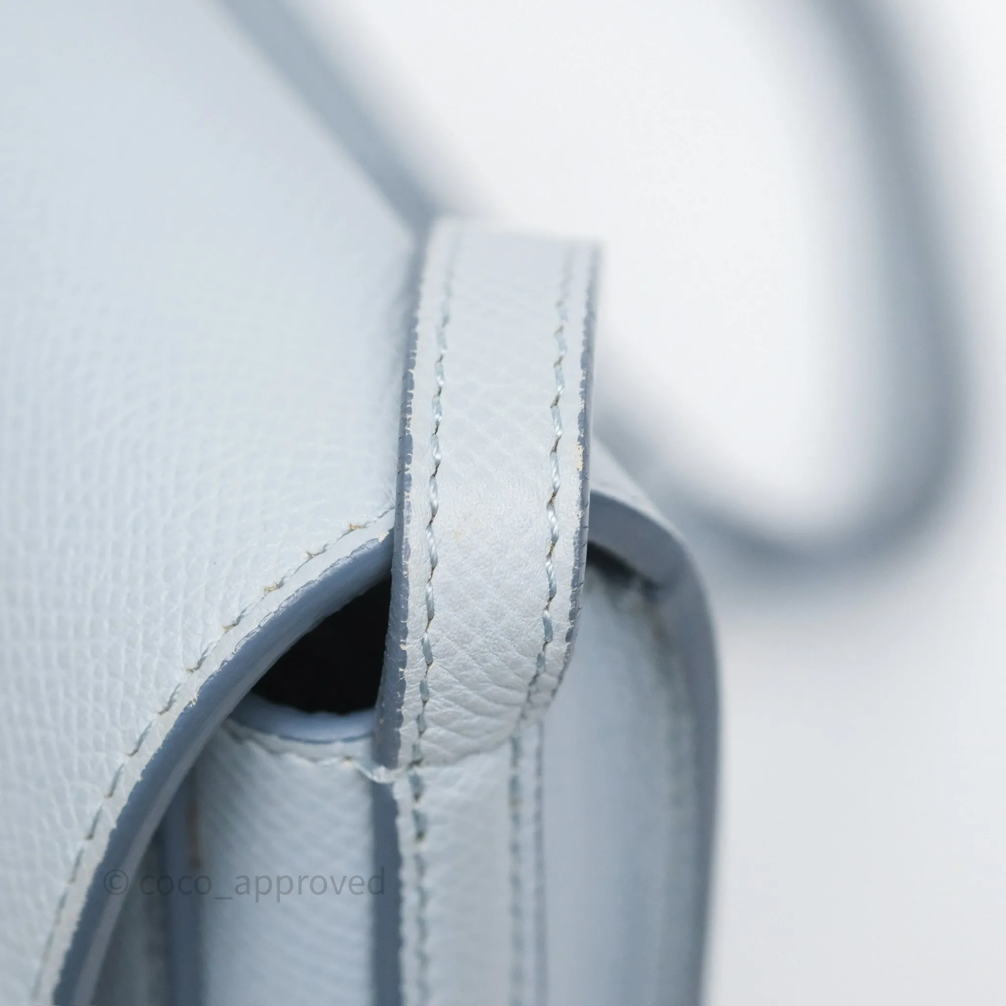 Celine Small Trotteur Bag Light Blue Grained Calfskin