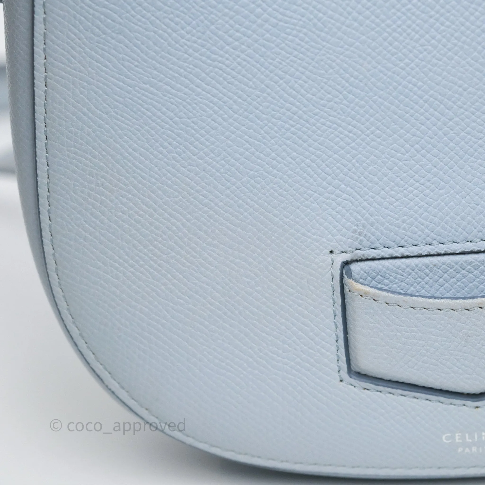 Celine Small Trotteur Bag Light Blue Grained Calfskin