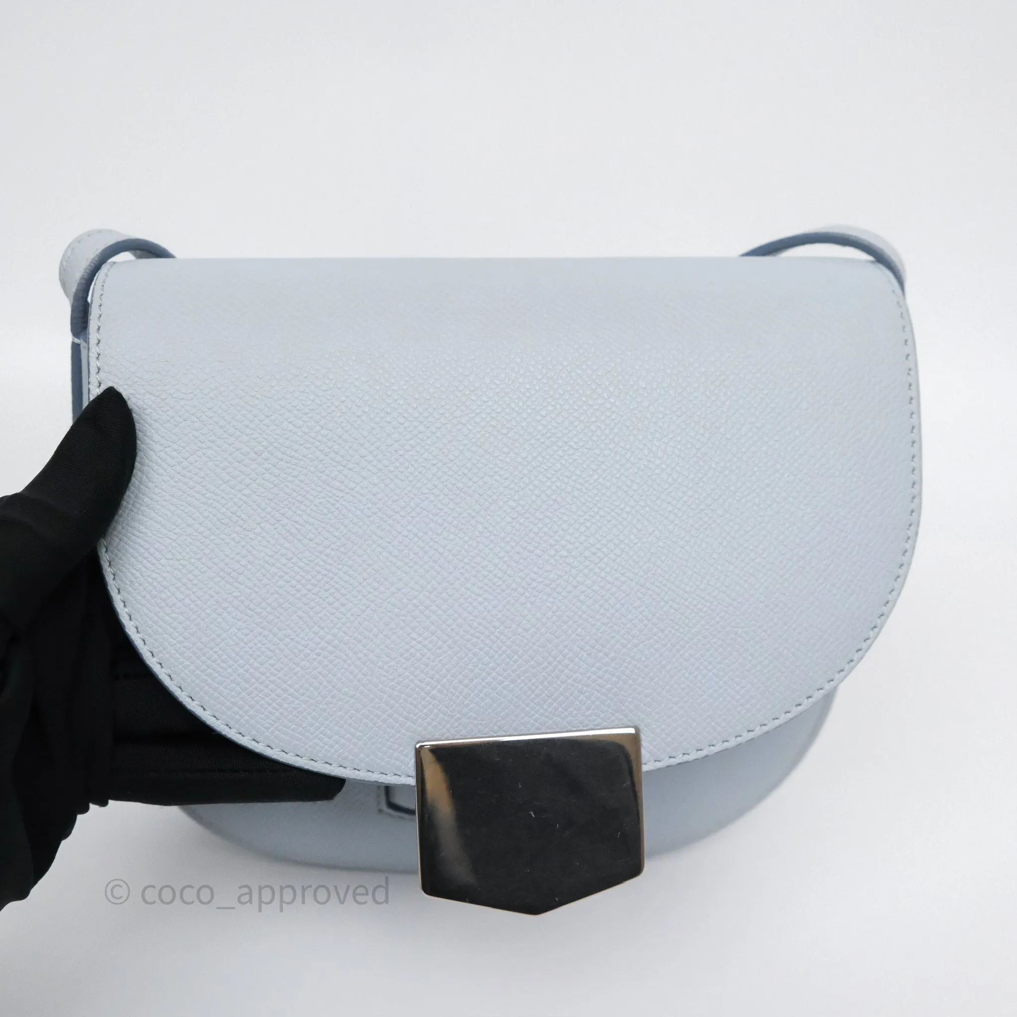 Celine Small Trotteur Bag Light Blue Grained Calfskin