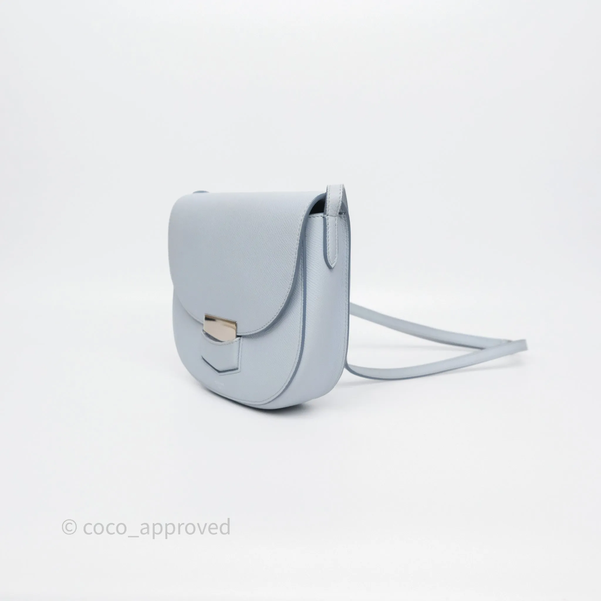Celine Small Trotteur Bag Light Blue Grained Calfskin