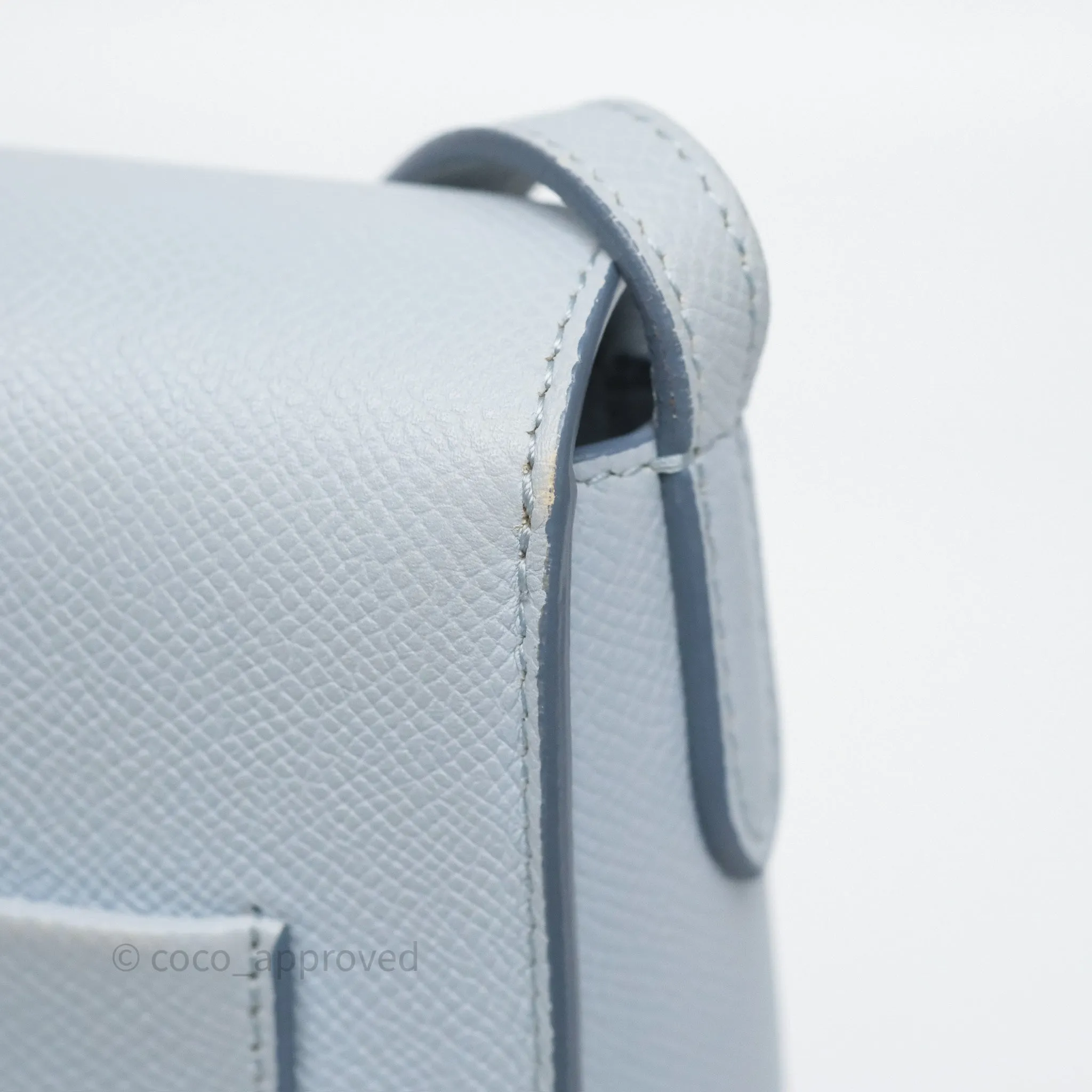 Celine Small Trotteur Bag Light Blue Grained Calfskin