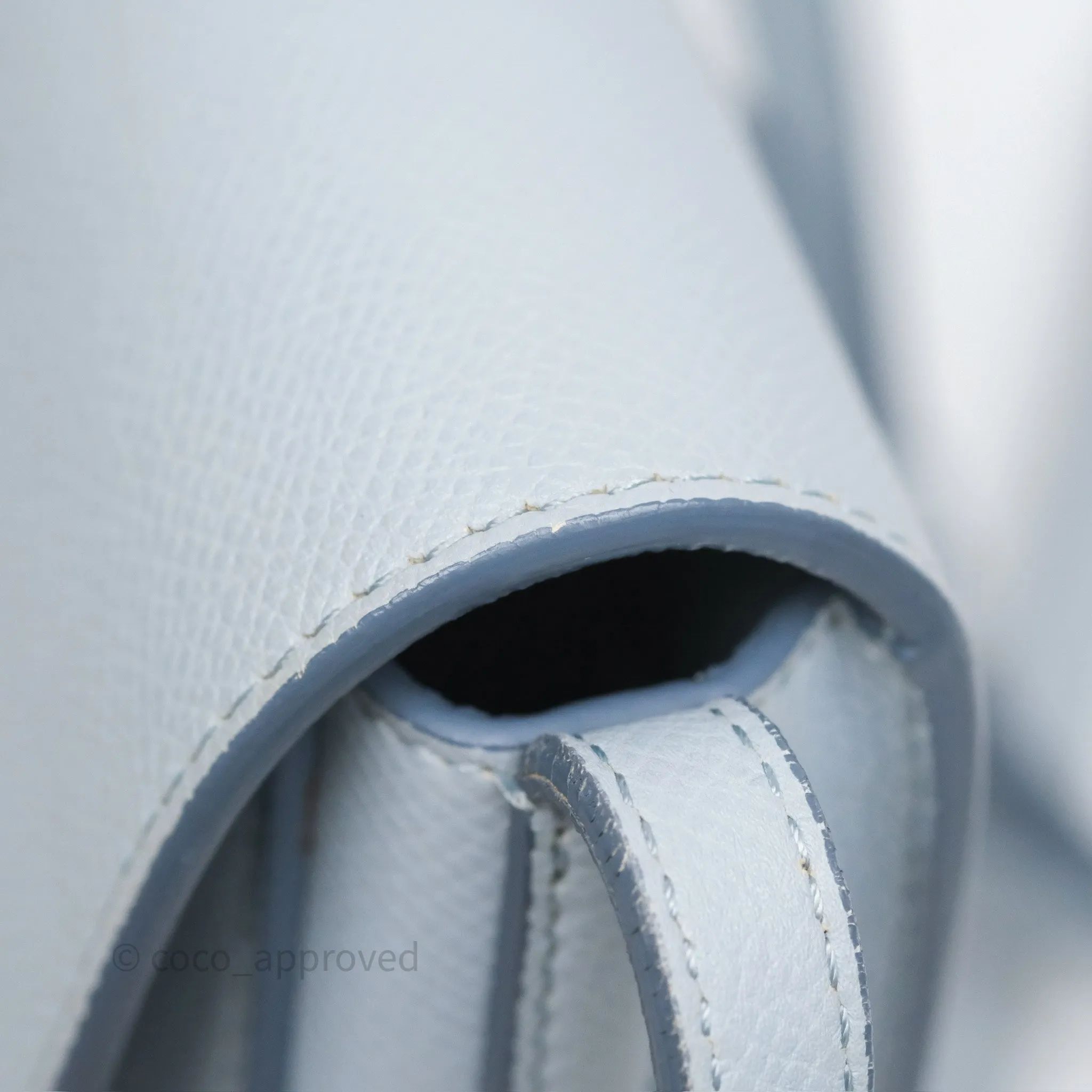 Celine Small Trotteur Bag Light Blue Grained Calfskin
