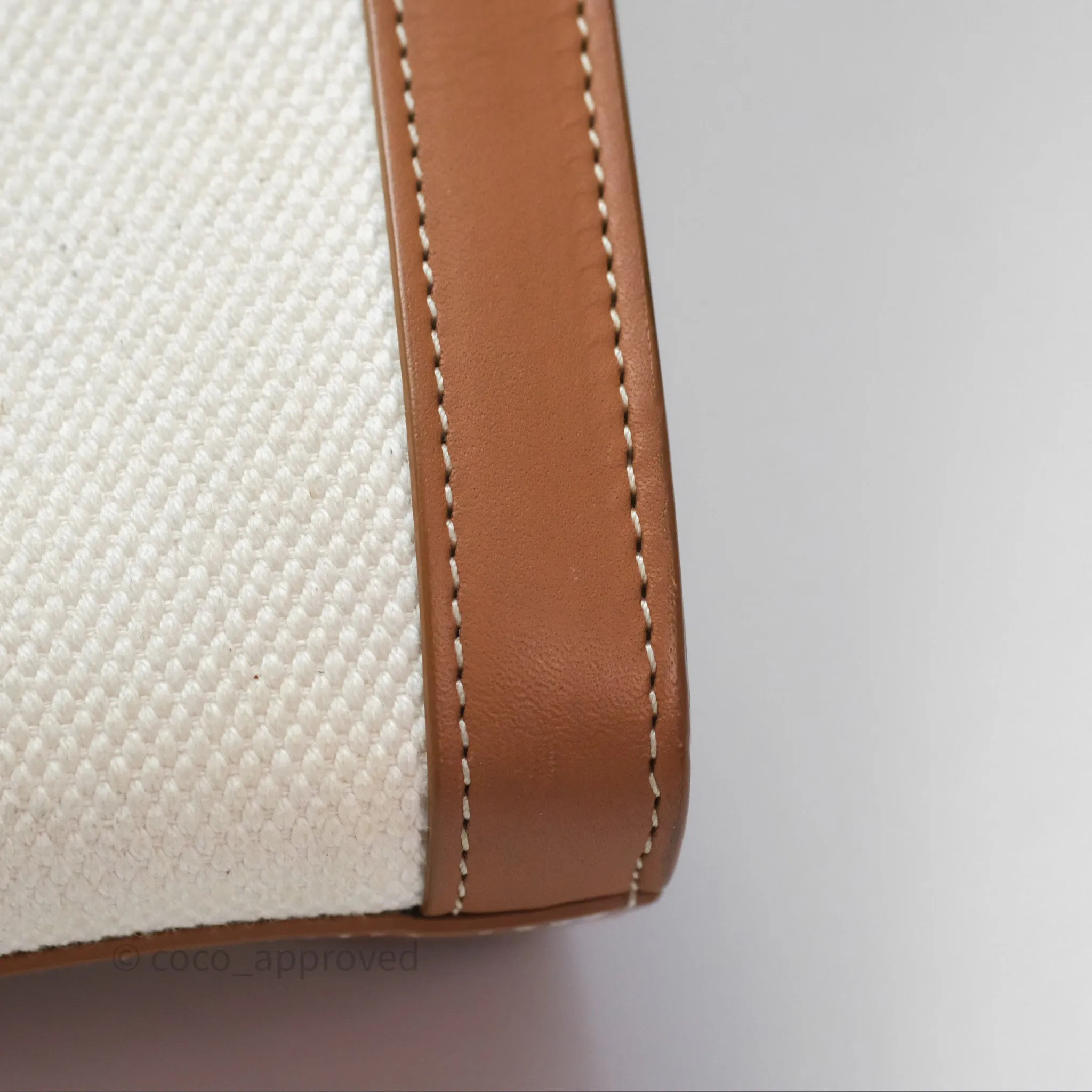 Celine Small Vertical Cabas Tote With Celine Print Natural/ Tan