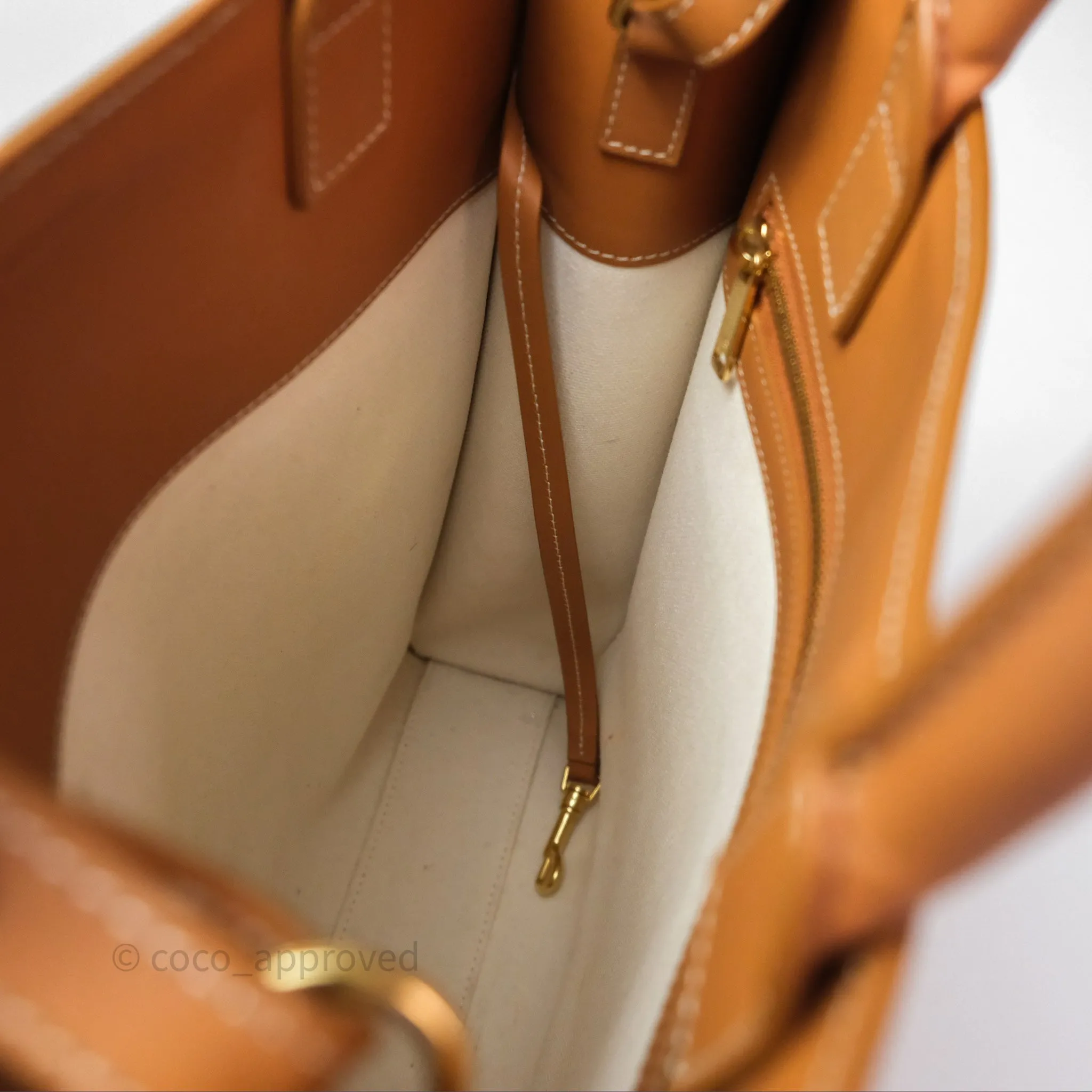 Celine Small Vertical Cabas Tote With Celine Print Natural/ Tan