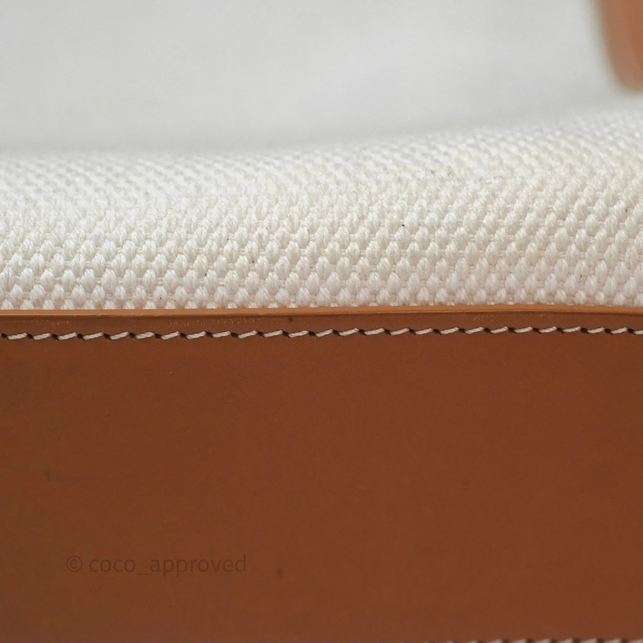 Celine Small Vertical Cabas Tote With Celine Print Natural/ Tan