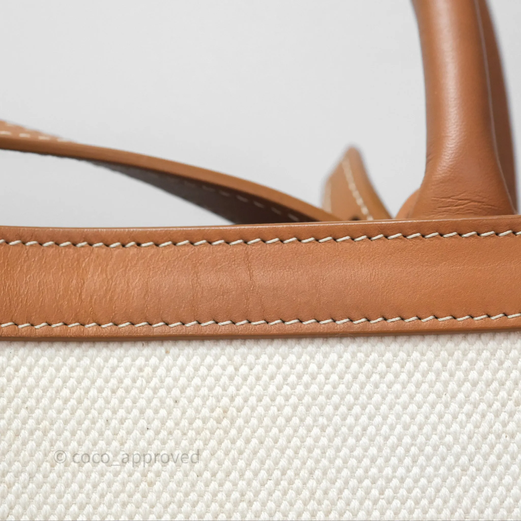 Celine Small Vertical Cabas Tote With Celine Print Natural/ Tan