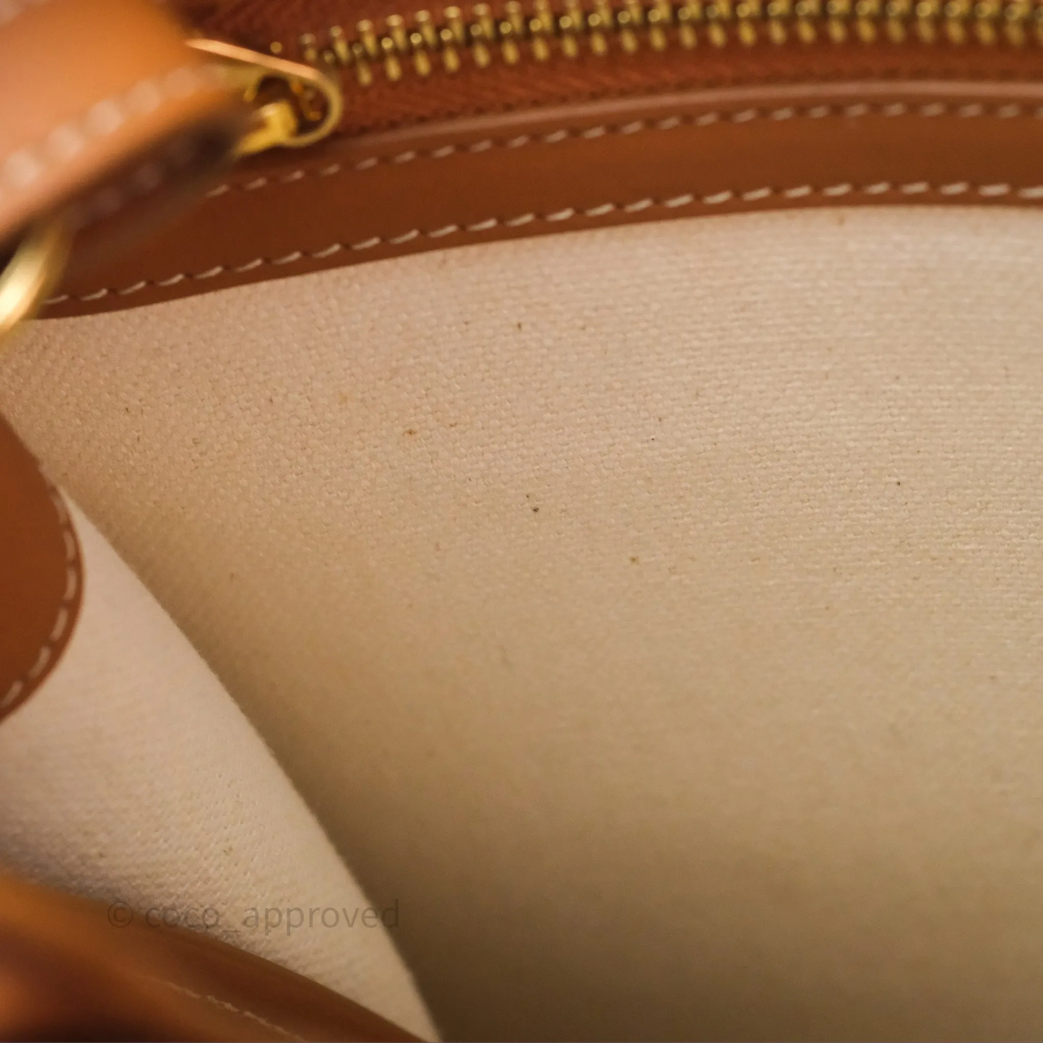 Celine Small Vertical Cabas Tote With Celine Print Natural/ Tan