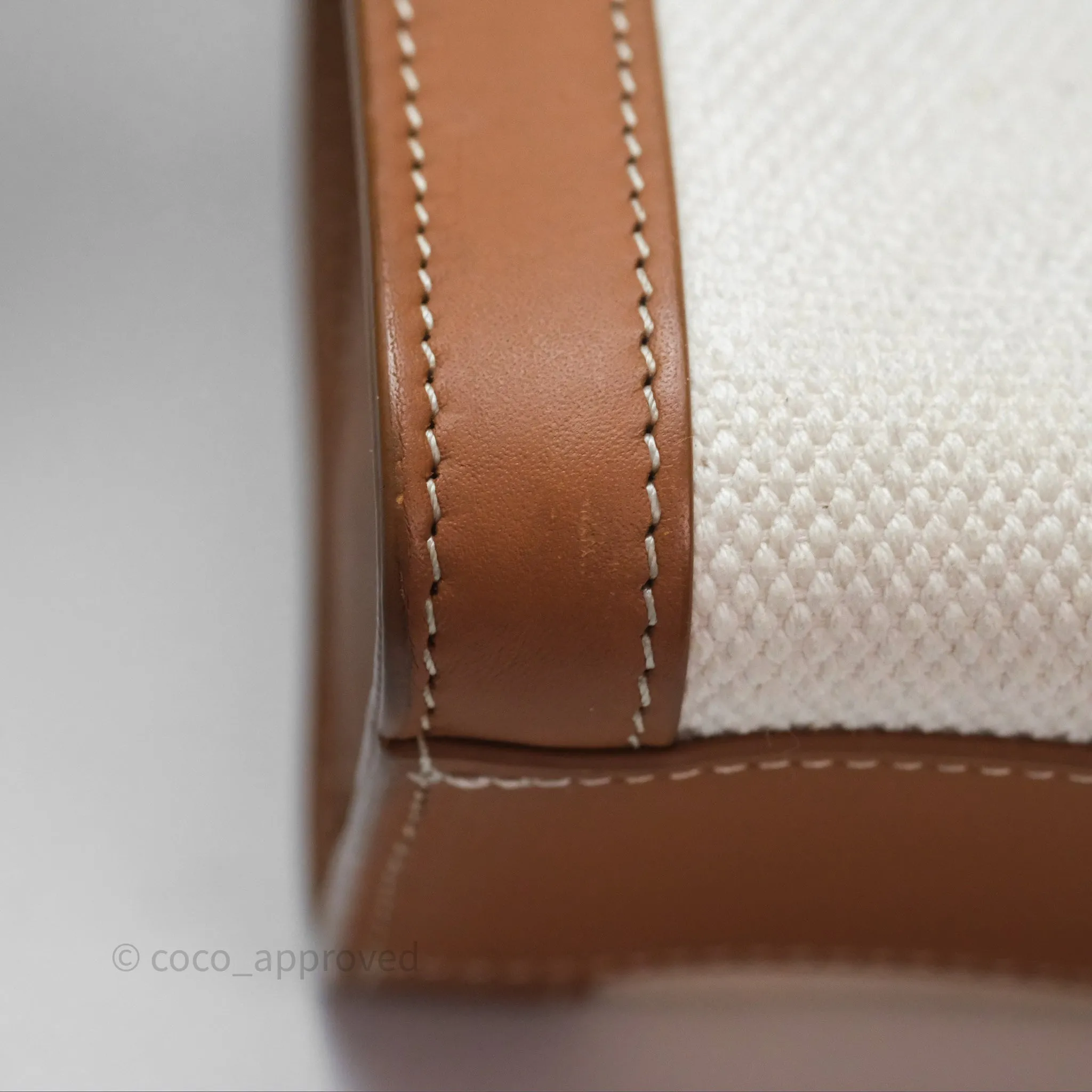 Celine Small Vertical Cabas Tote With Celine Print Natural/ Tan