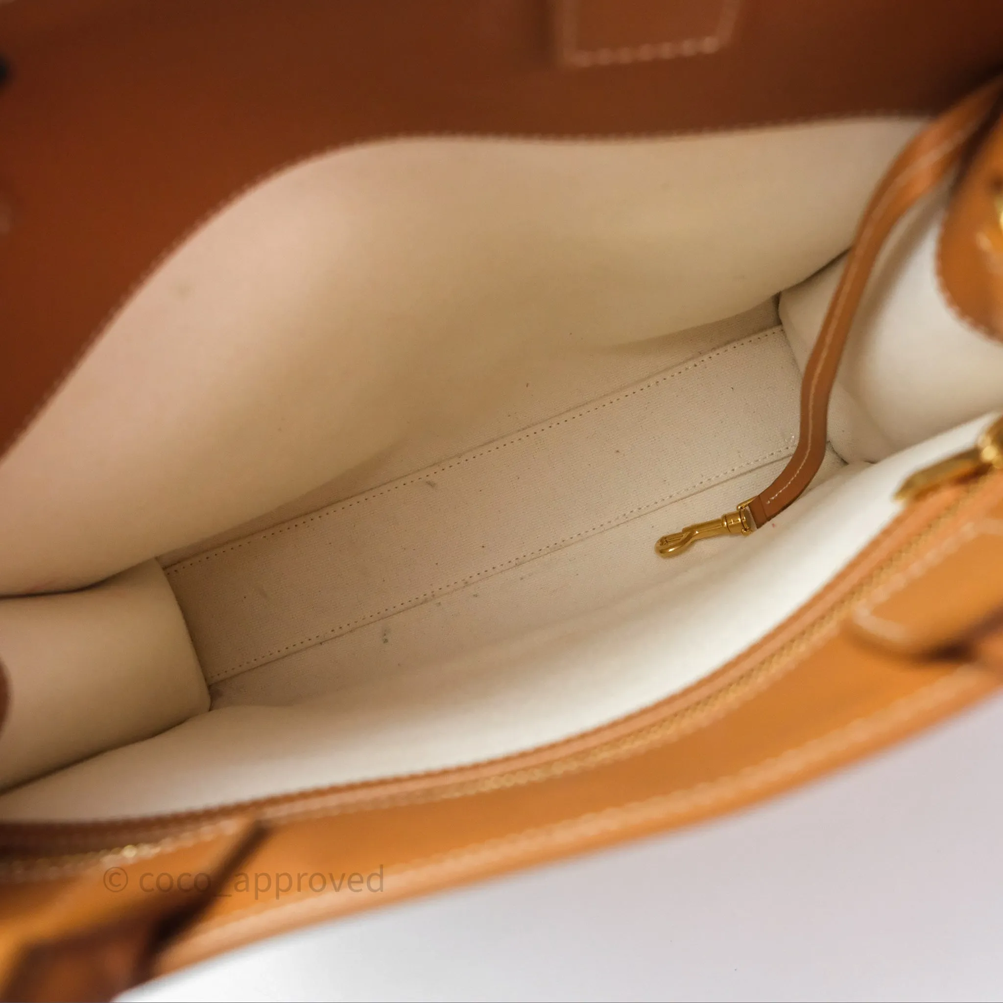 Celine Small Vertical Cabas Tote With Celine Print Natural/ Tan