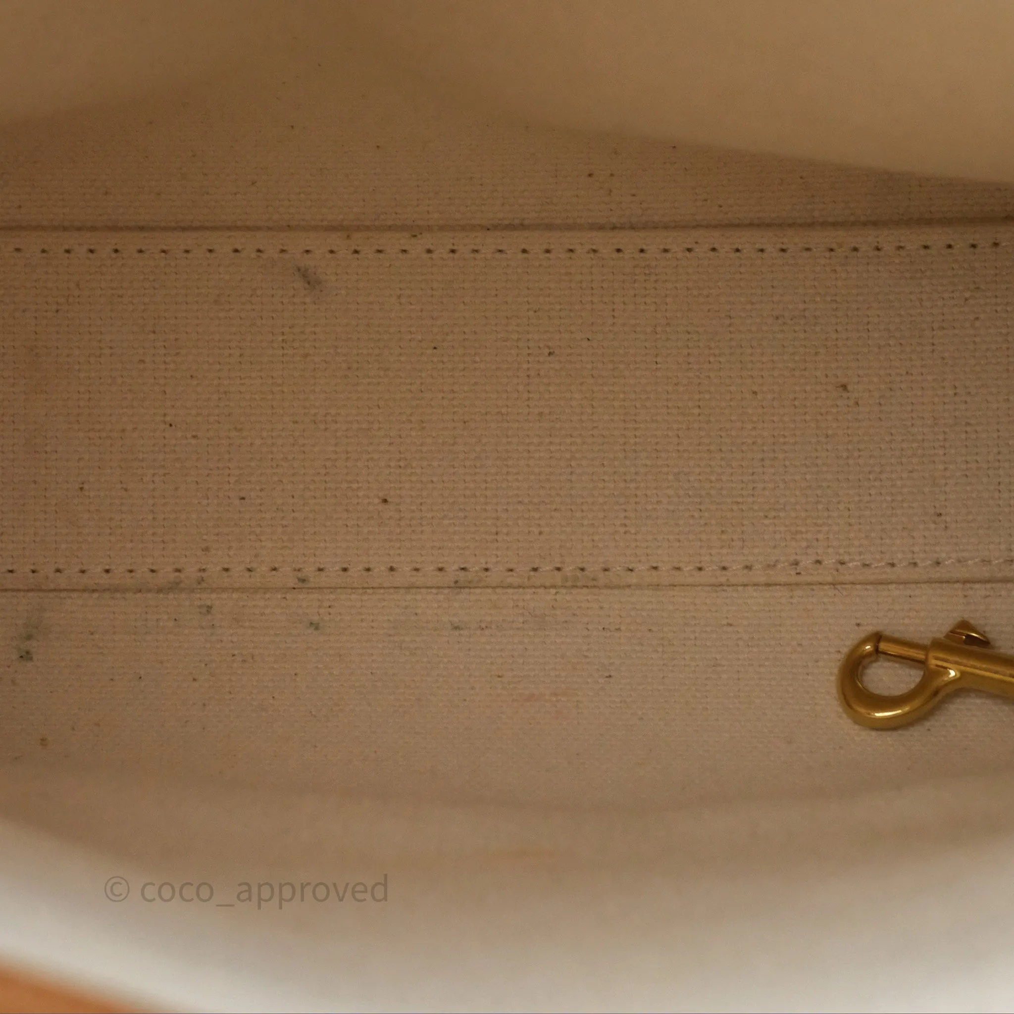 Celine Small Vertical Cabas Tote With Celine Print Natural/ Tan