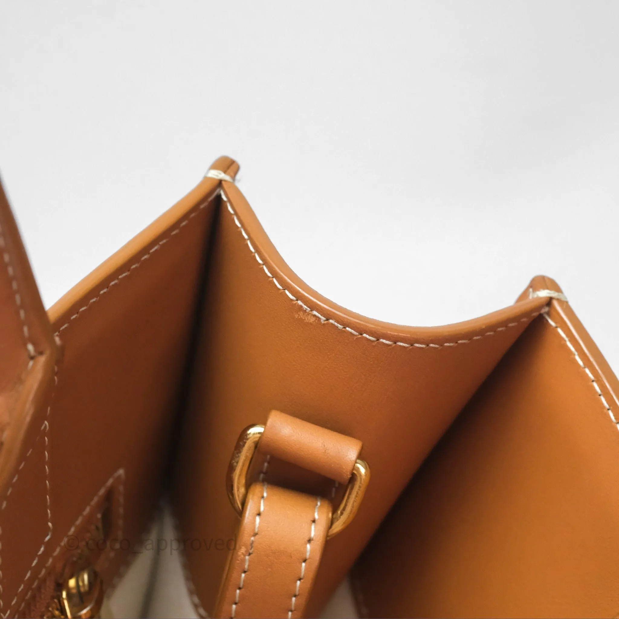 Celine Small Vertical Cabas Tote With Celine Print Natural/ Tan