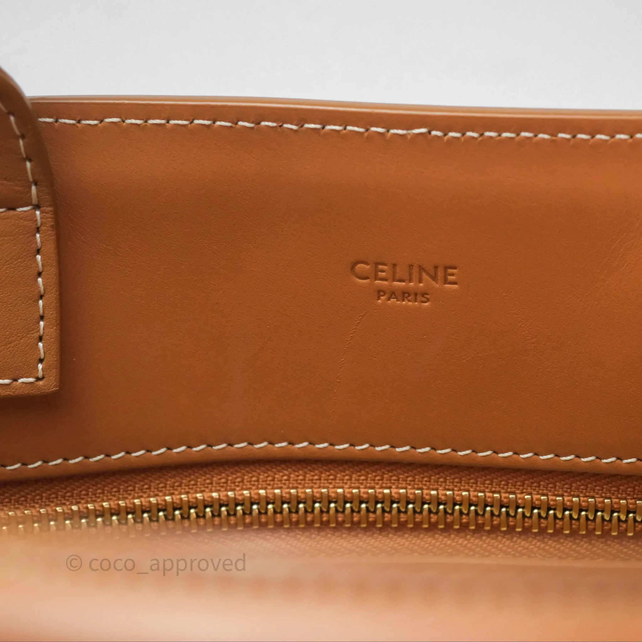 Celine Small Vertical Cabas Tote With Celine Print Natural/ Tan