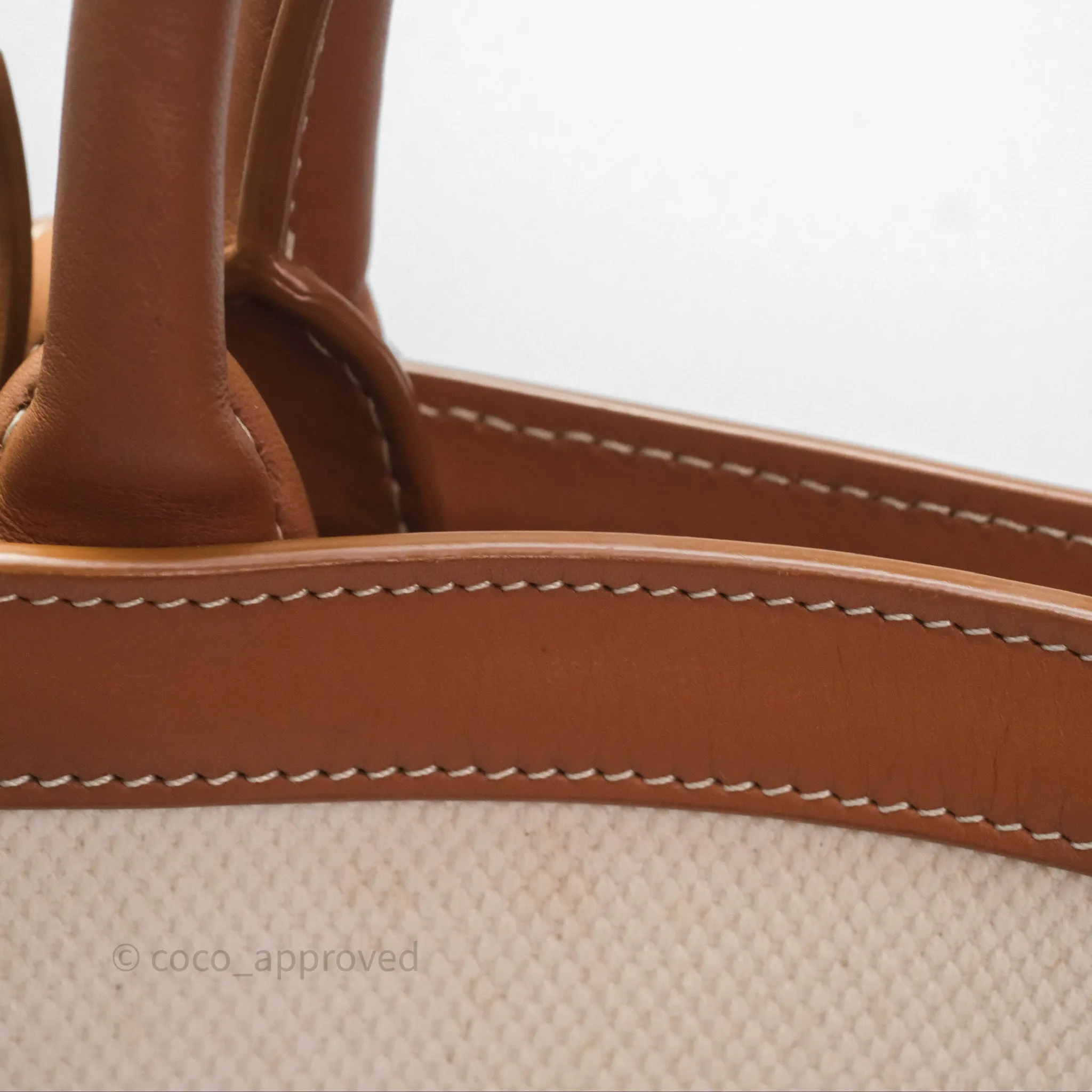 Celine Small Vertical Cabas Tote With Celine Print Natural/ Tan
