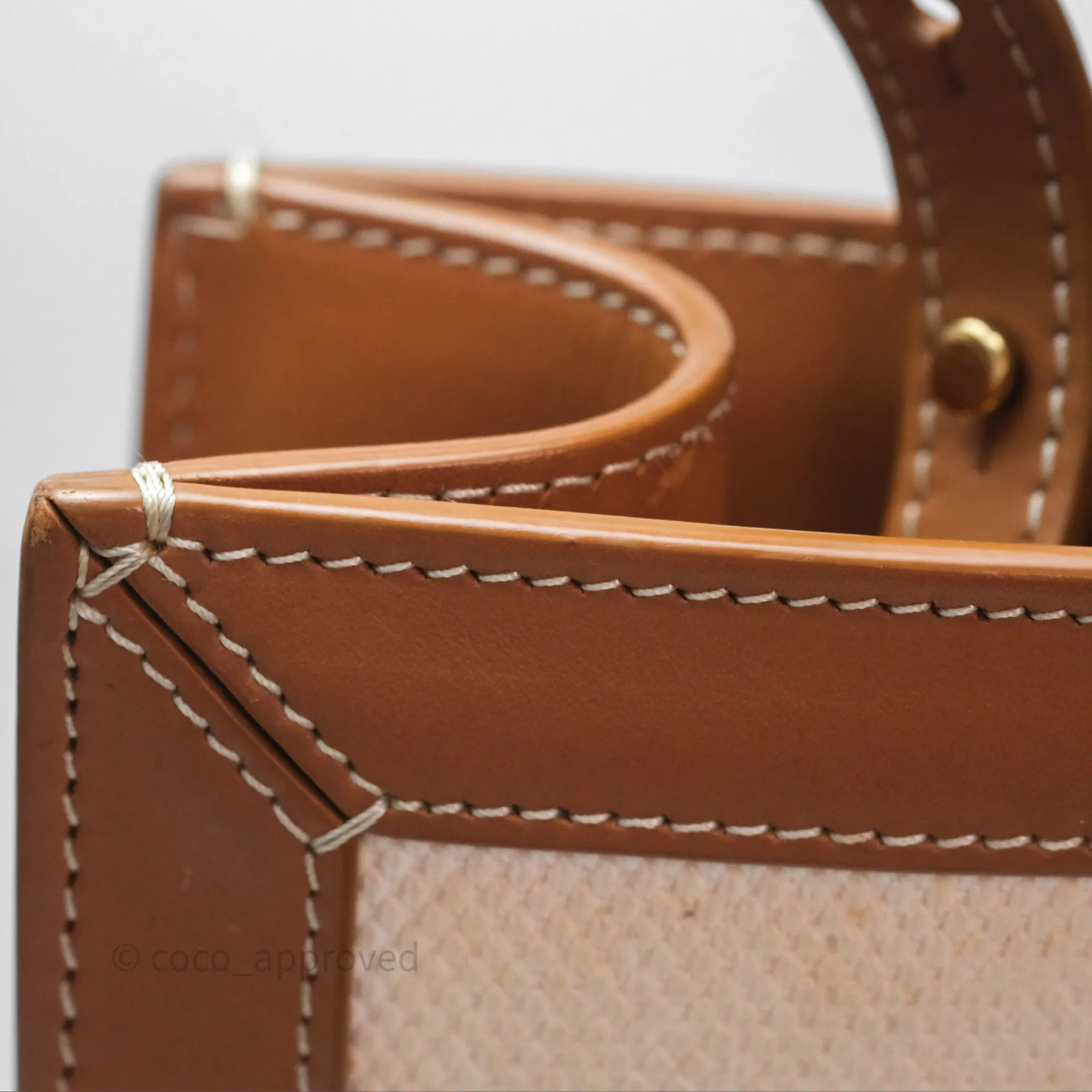 Celine Small Vertical Cabas Tote With Celine Print Natural/ Tan