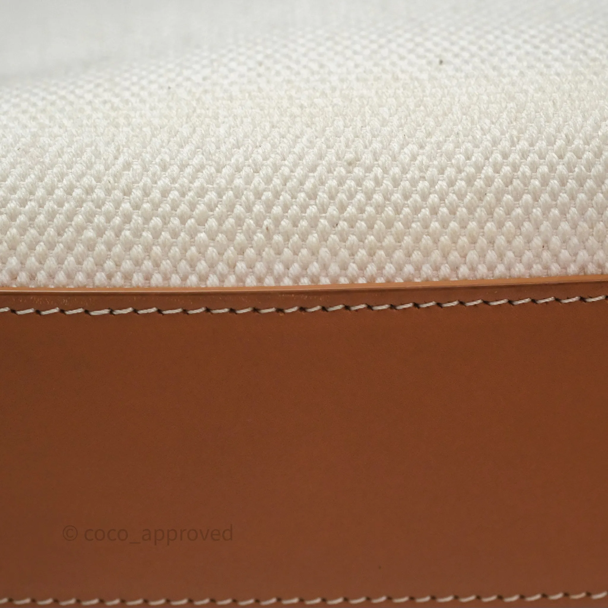 Celine Small Vertical Cabas Tote With Celine Print Natural/ Tan