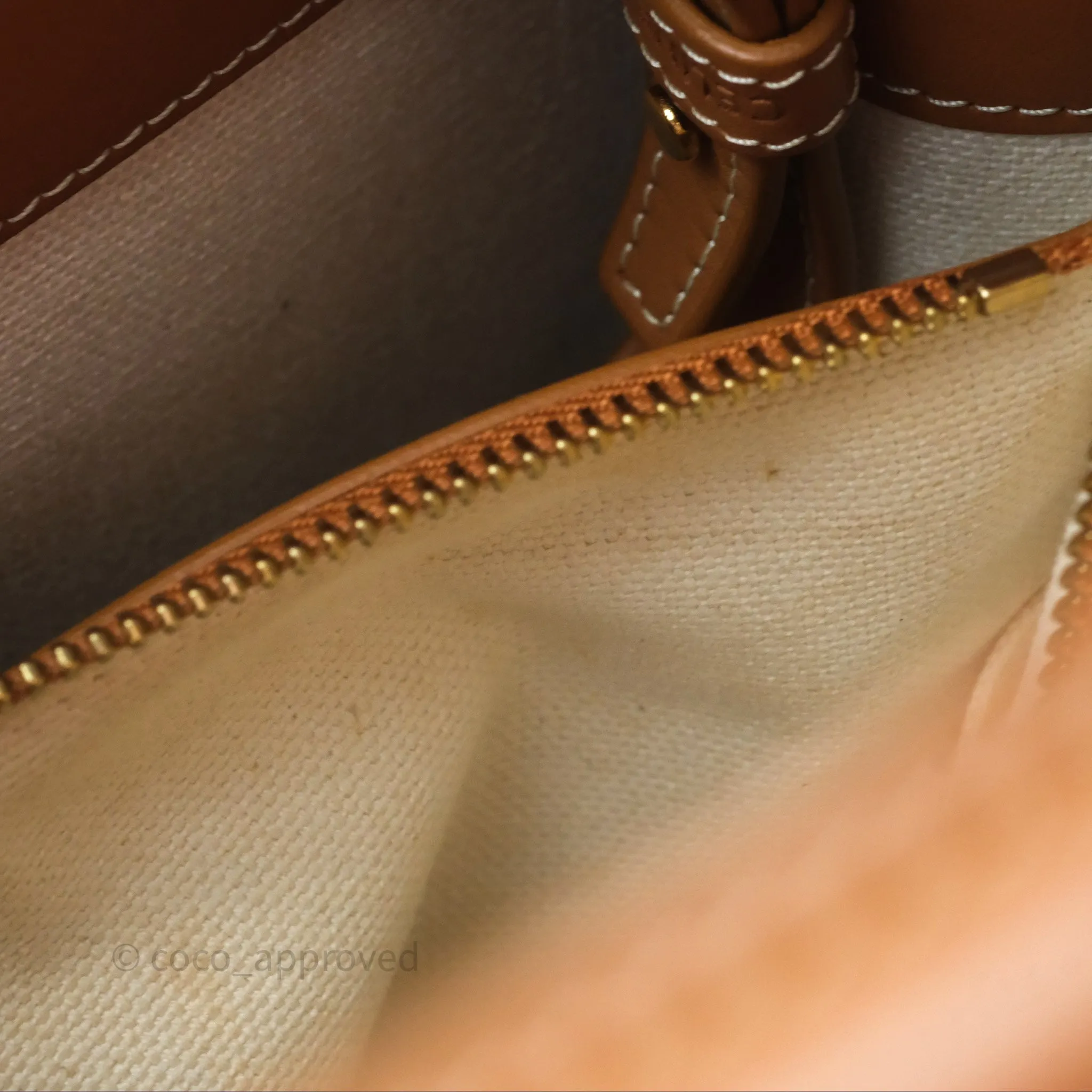 Celine Small Vertical Cabas Tote With Celine Print Natural/ Tan