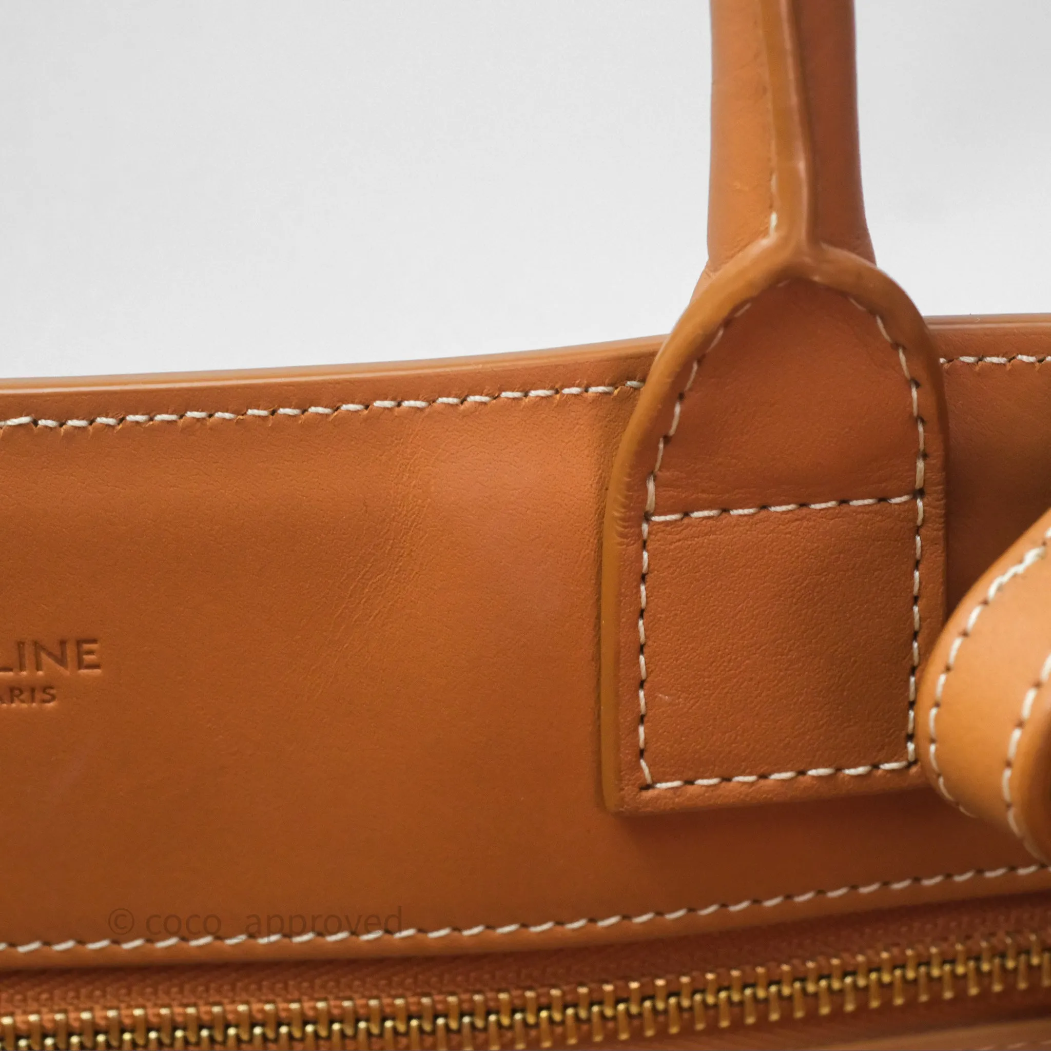 Celine Small Vertical Cabas Tote With Celine Print Natural/ Tan