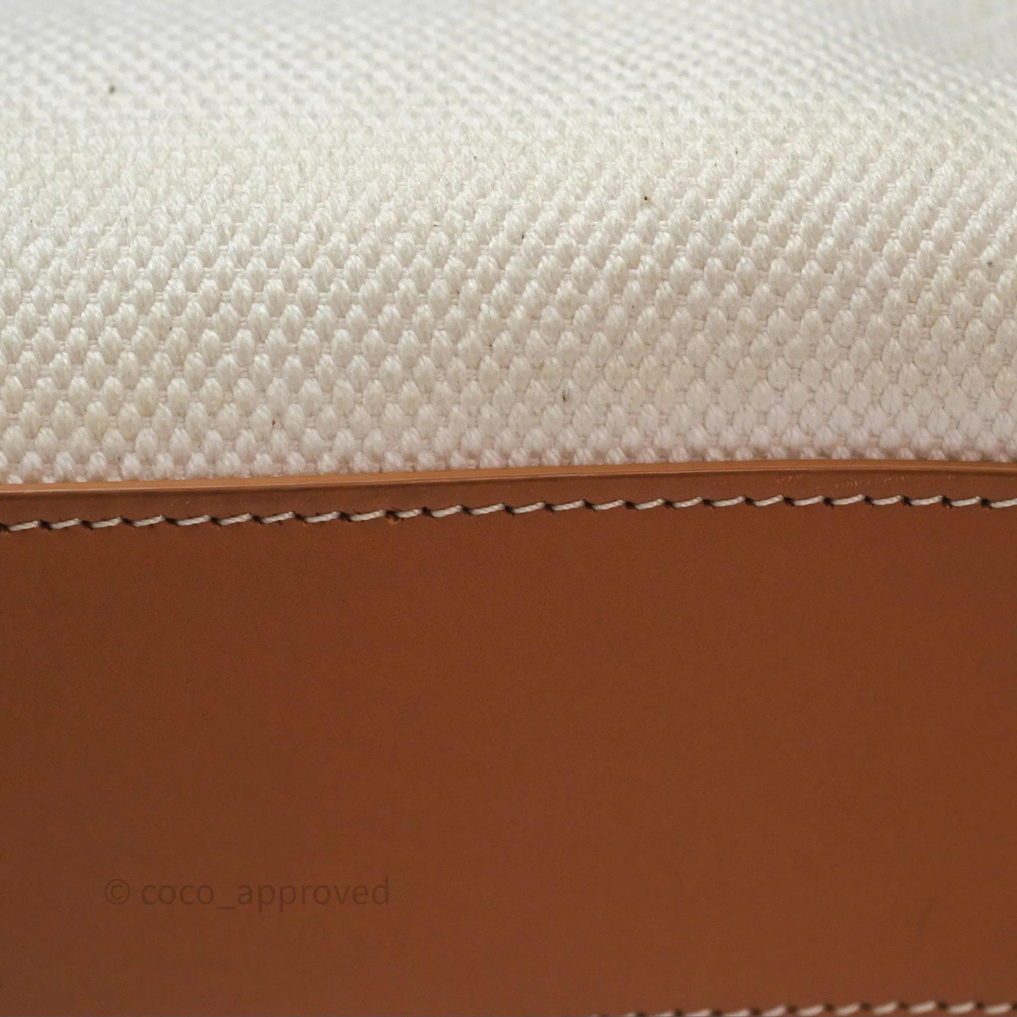 Celine Small Vertical Cabas Tote With Celine Print Natural/ Tan