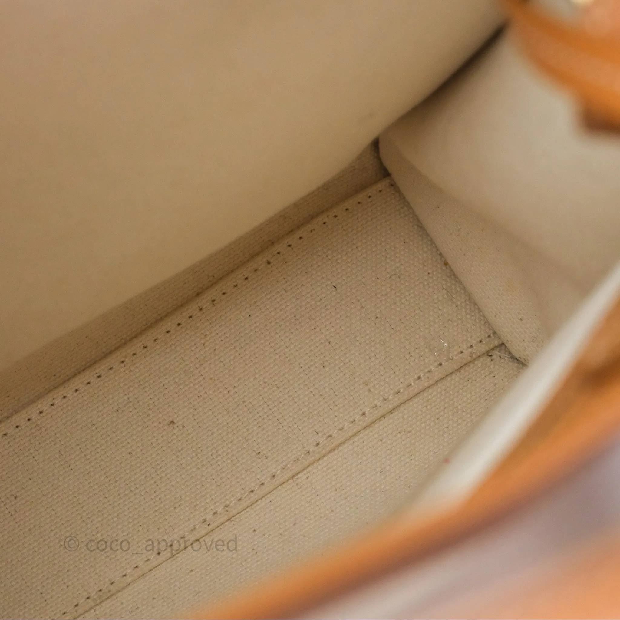 Celine Small Vertical Cabas Tote With Celine Print Natural/ Tan