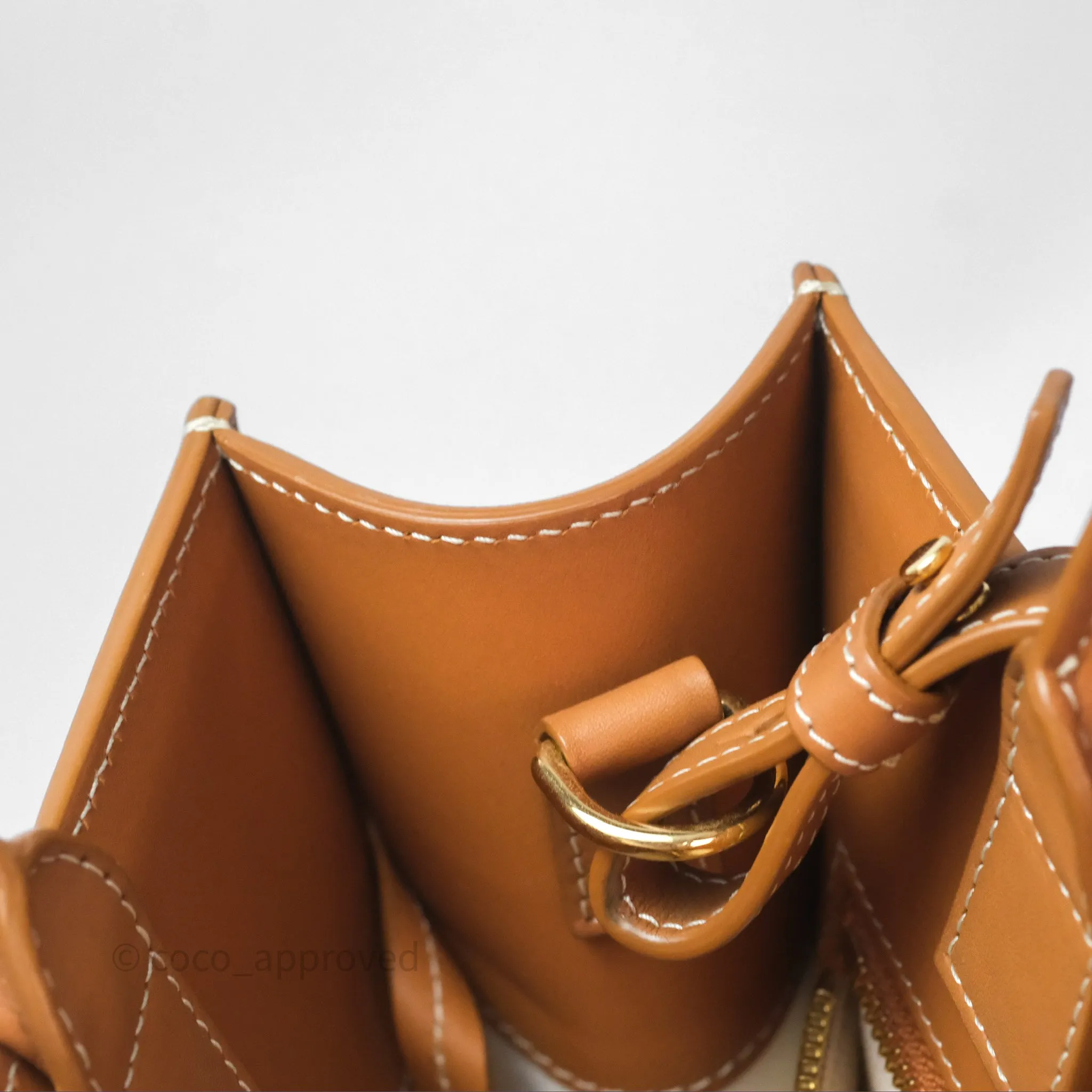 Celine Small Vertical Cabas Tote With Celine Print Natural/ Tan