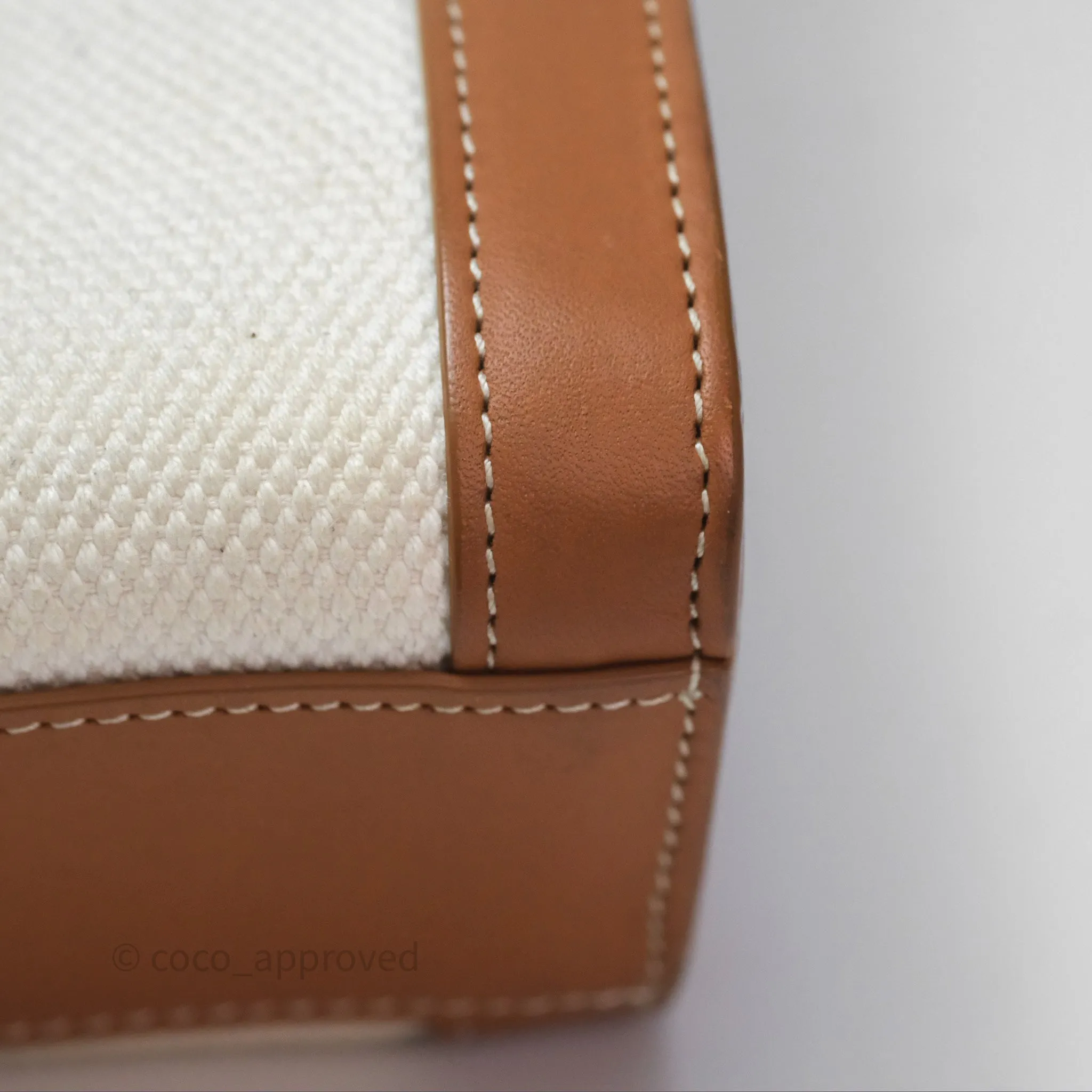 Celine Small Vertical Cabas Tote With Celine Print Natural/ Tan