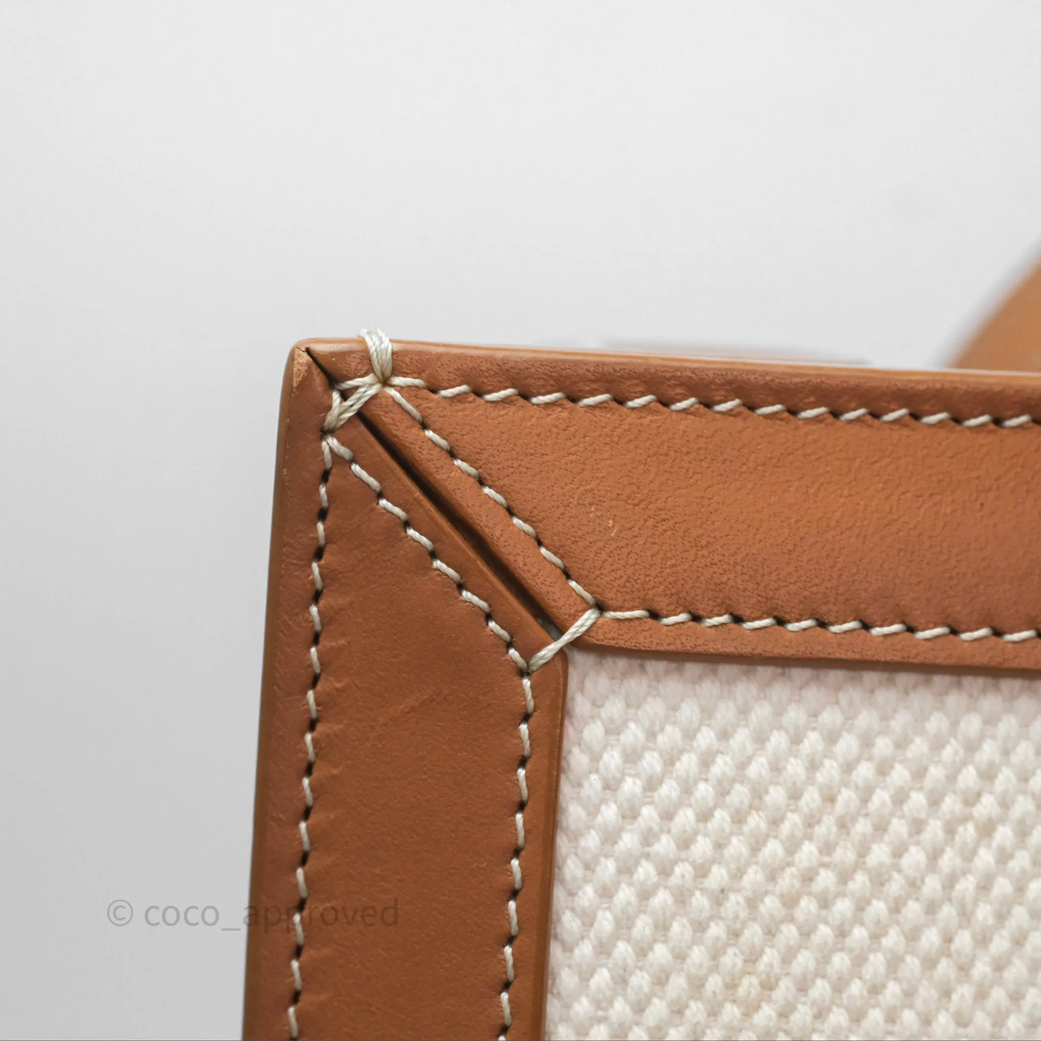 Celine Small Vertical Cabas Tote With Celine Print Natural/ Tan