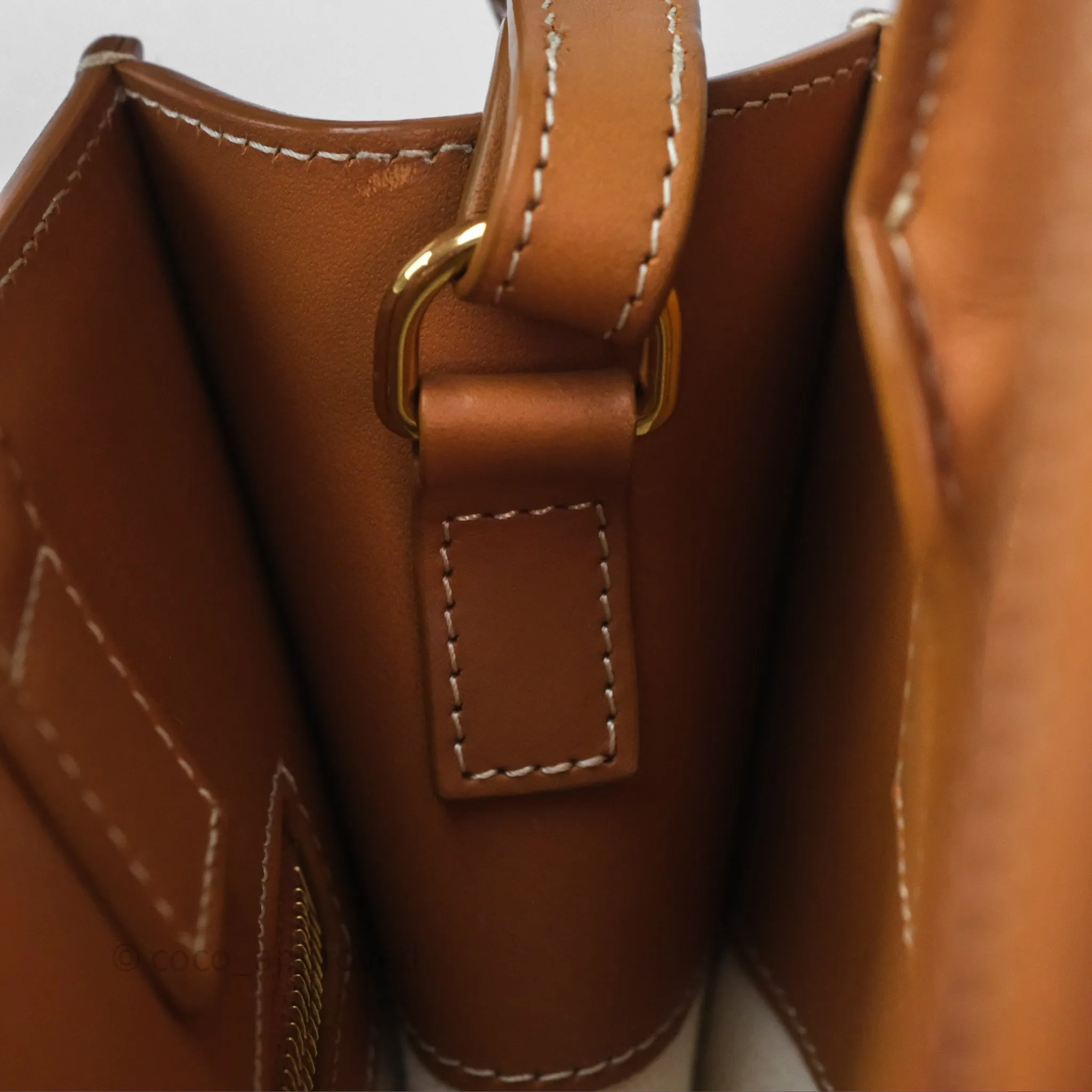 Celine Small Vertical Cabas Tote With Celine Print Natural/ Tan