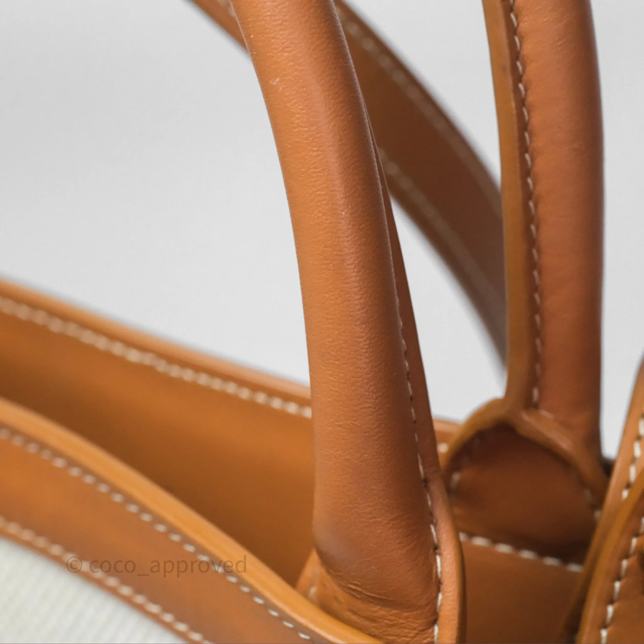Celine Small Vertical Cabas Tote With Celine Print Natural/ Tan