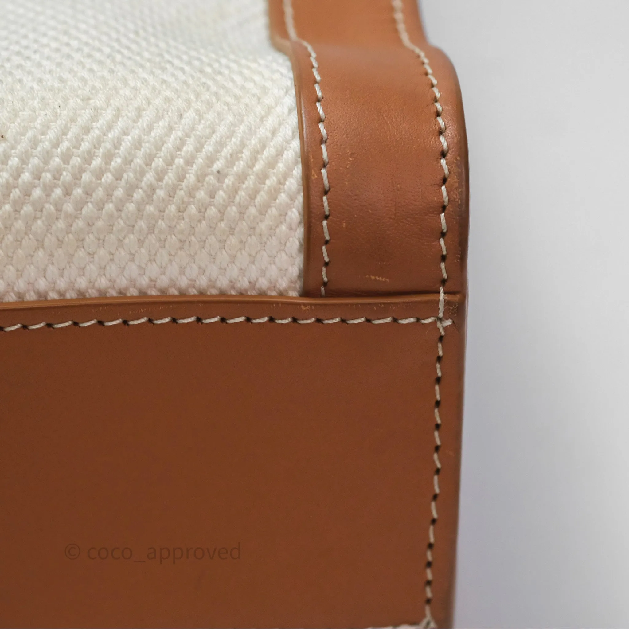 Celine Small Vertical Cabas Tote With Celine Print Natural/ Tan
