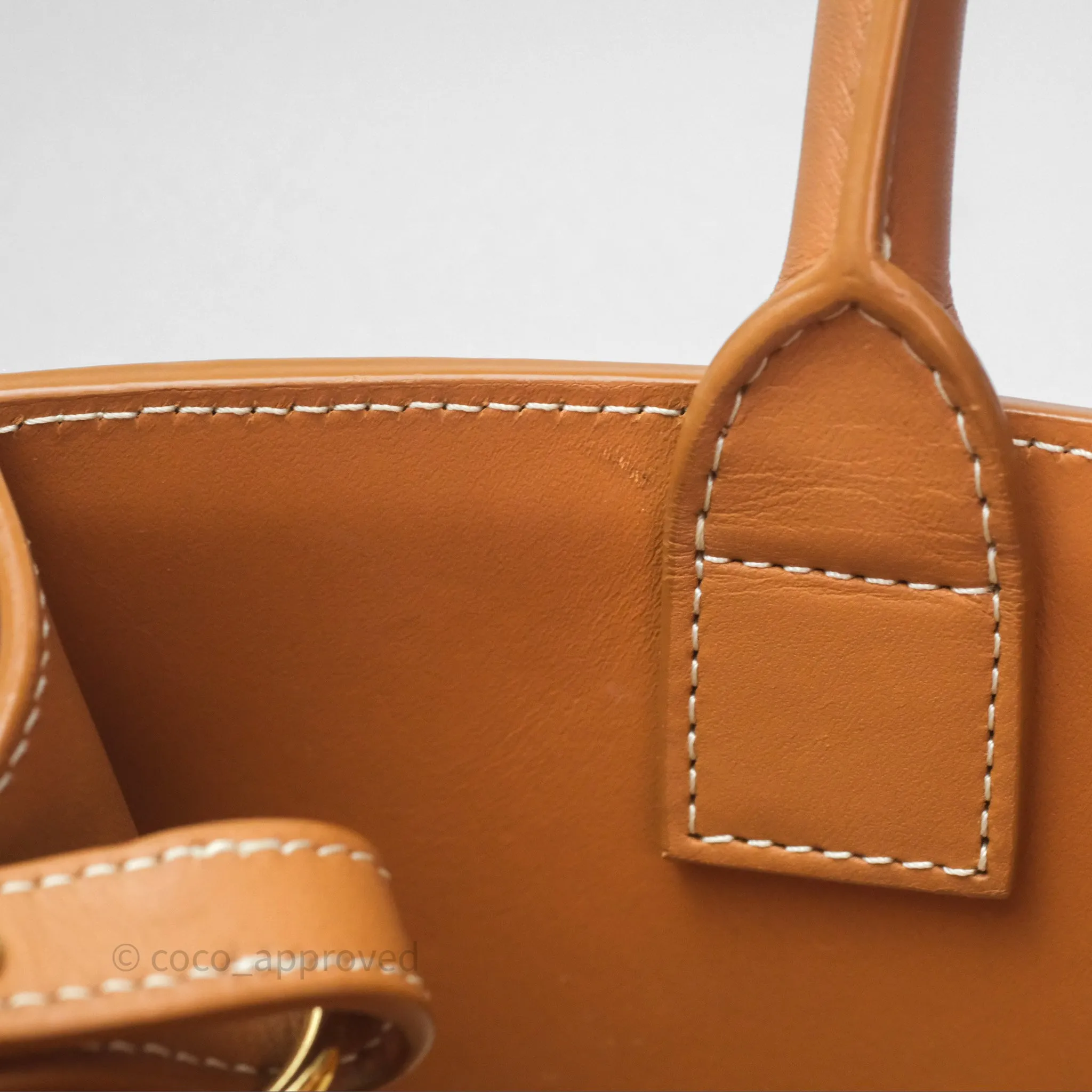 Celine Small Vertical Cabas Tote With Celine Print Natural/ Tan