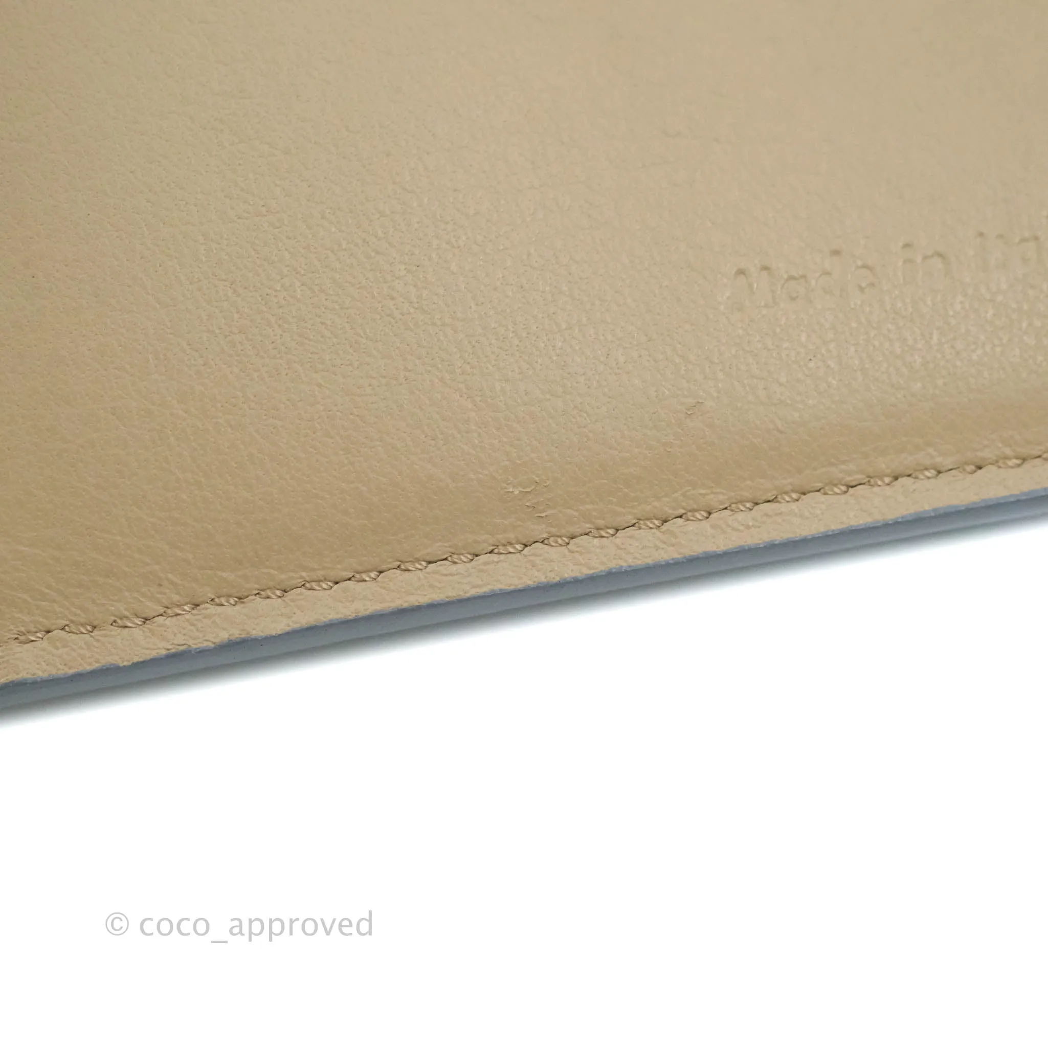 Celine Strap Medium Wallet Grained Leather Blue/Taupe