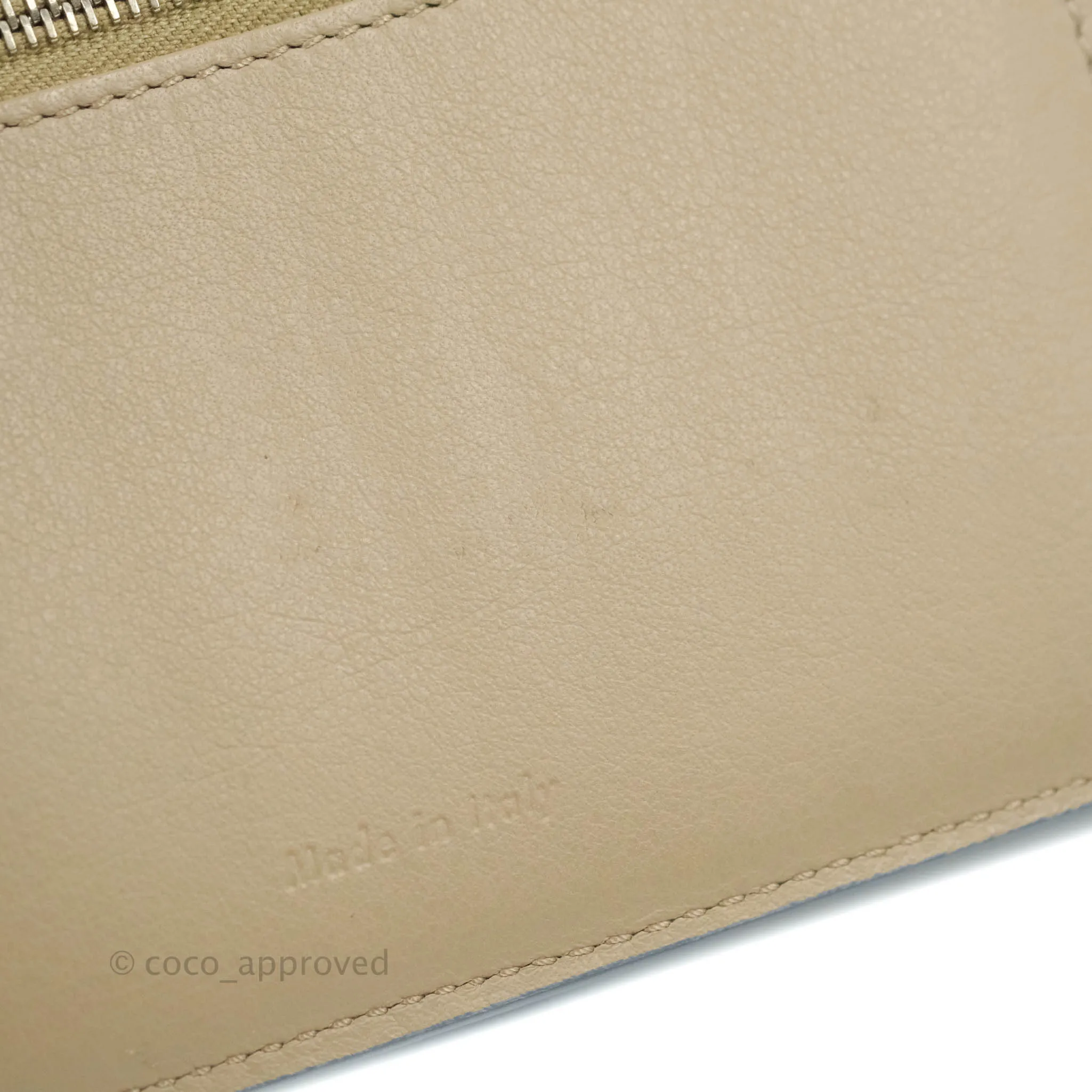 Celine Strap Medium Wallet Grained Leather Blue/Taupe