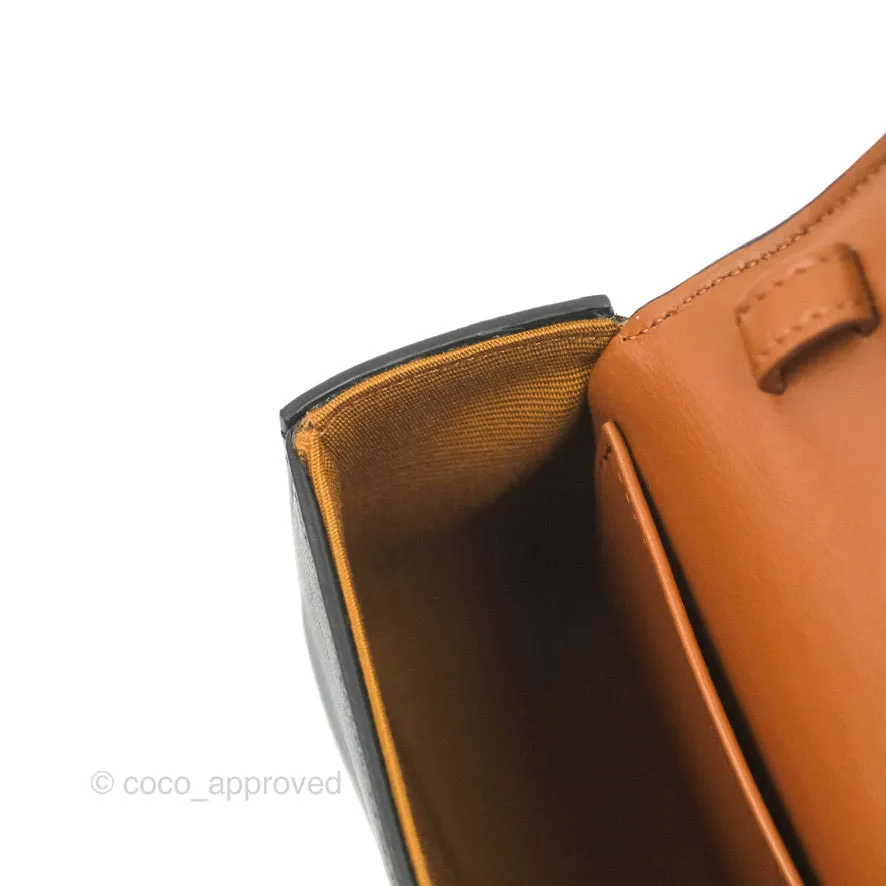 Celine Tan Canvas Calfskin Mini Triomphe