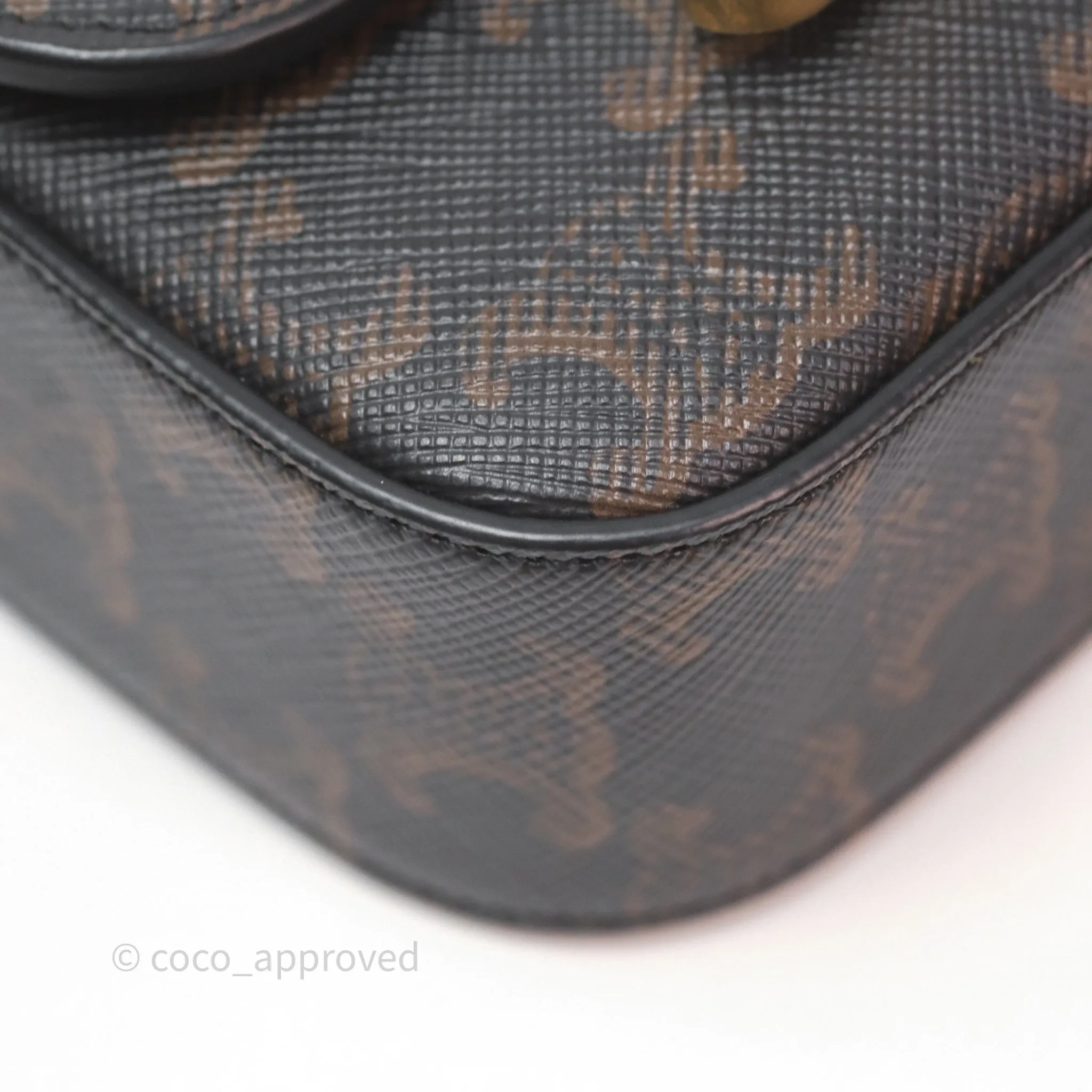 Celine Tan Canvas Calfskin Mini Triomphe