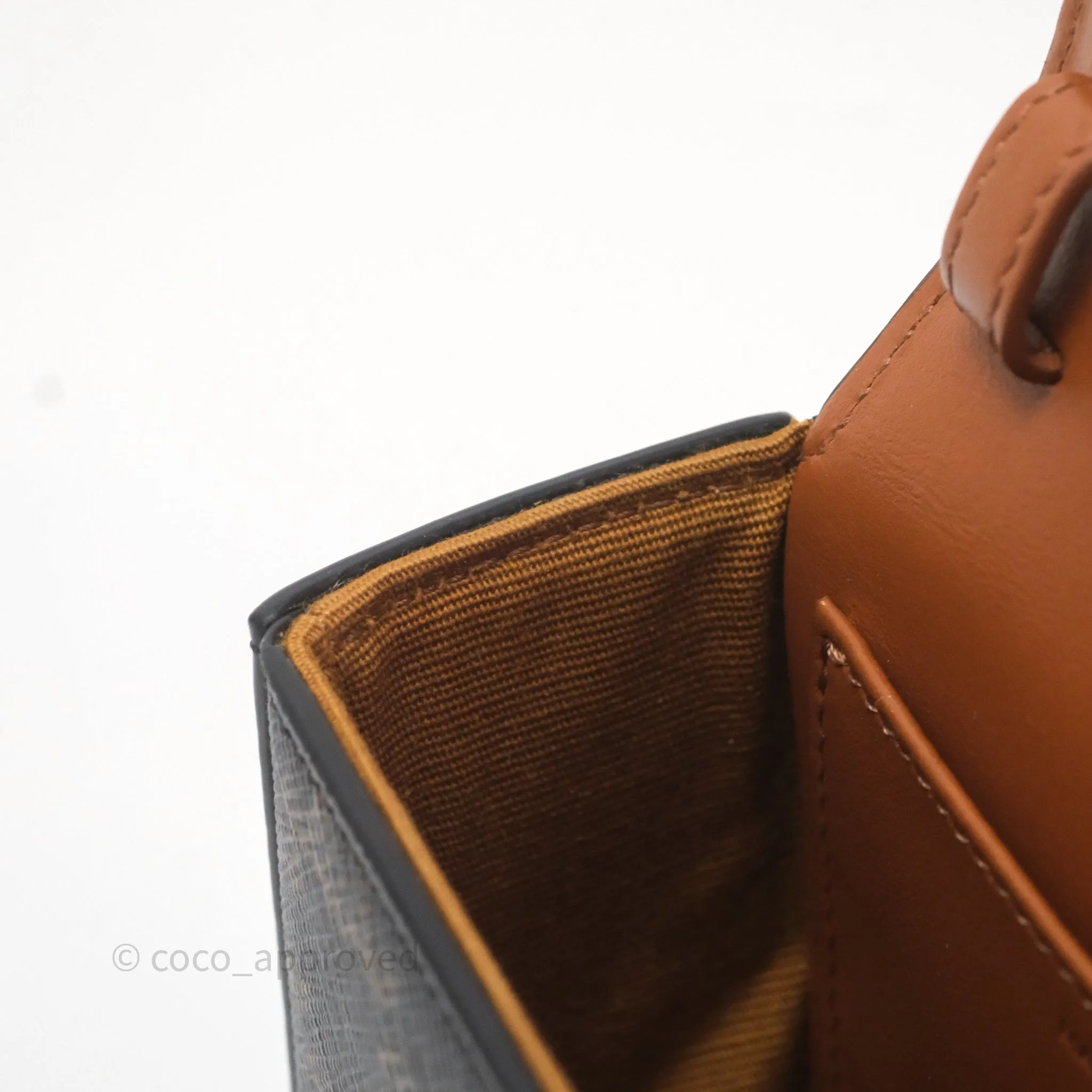 Celine Tan Canvas Calfskin Mini Triomphe