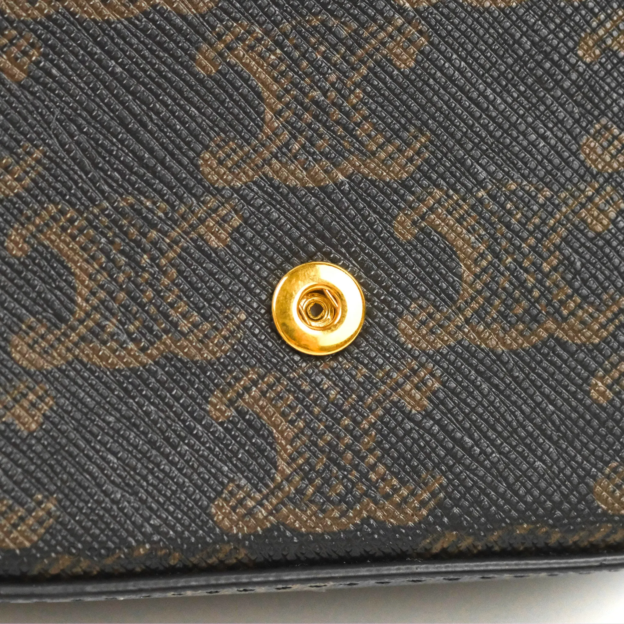 Celine Tan Canvas Calfskin Mini Triomphe