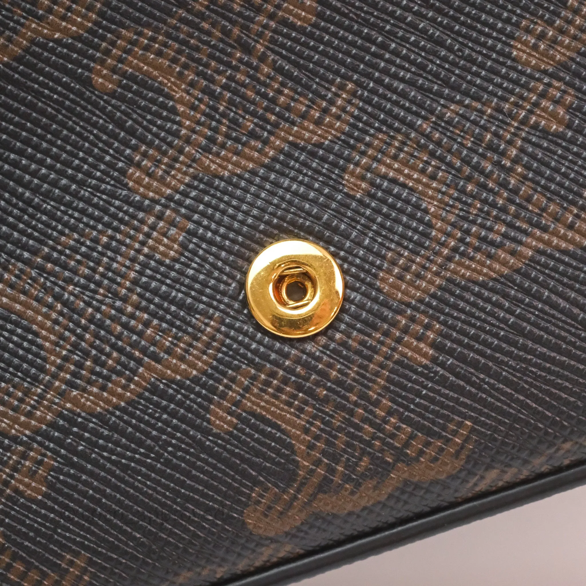 Celine Tan Canvas Calfskin Mini Triomphe