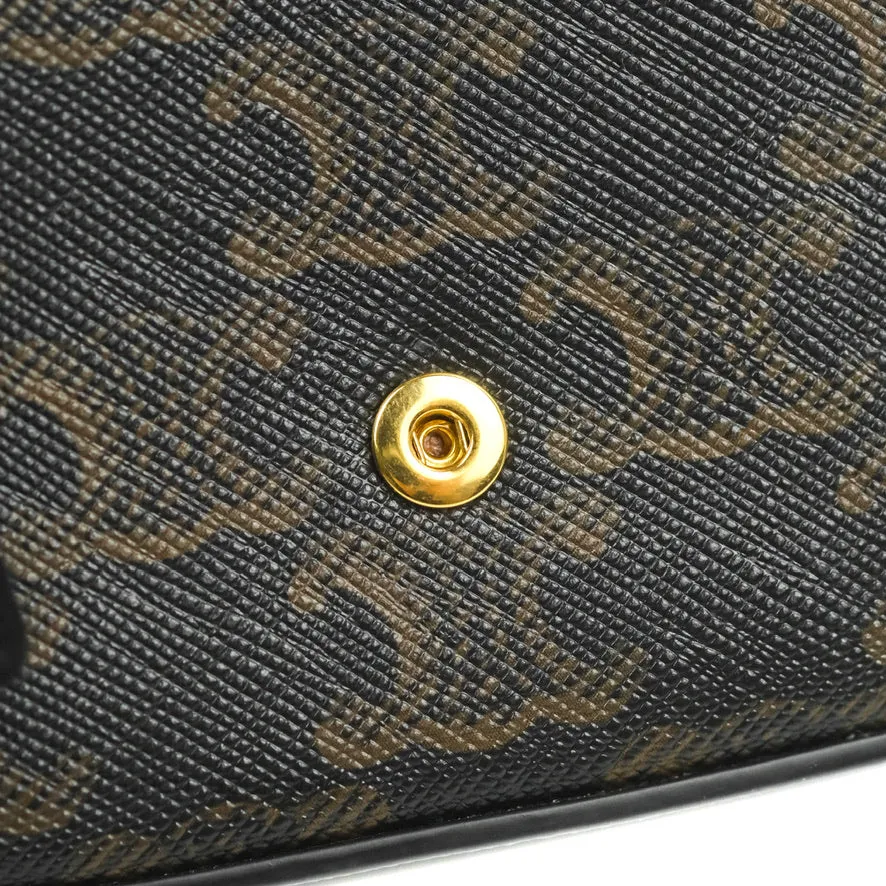 Celine Tan Canvas Calfskin Mini Triomphe