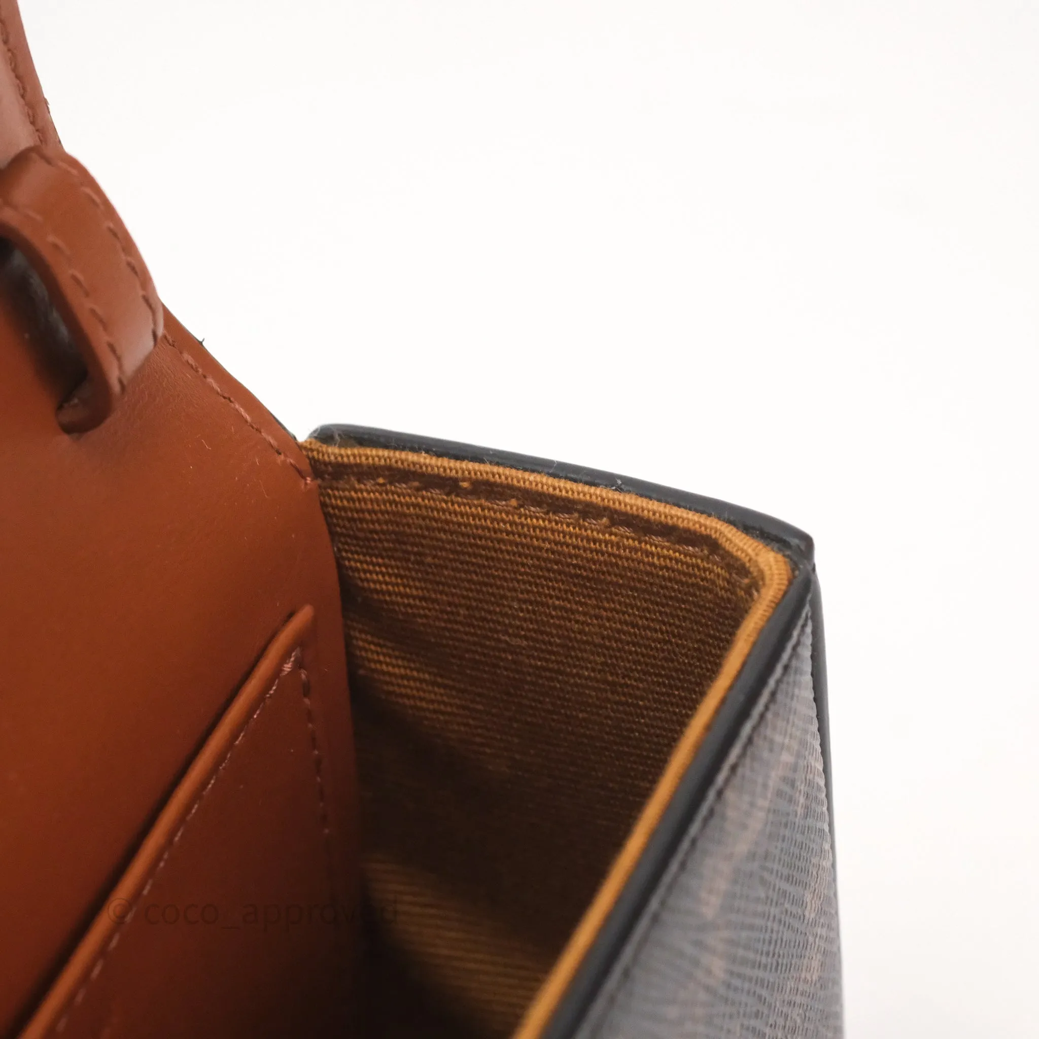 Celine Tan Canvas Calfskin Mini Triomphe