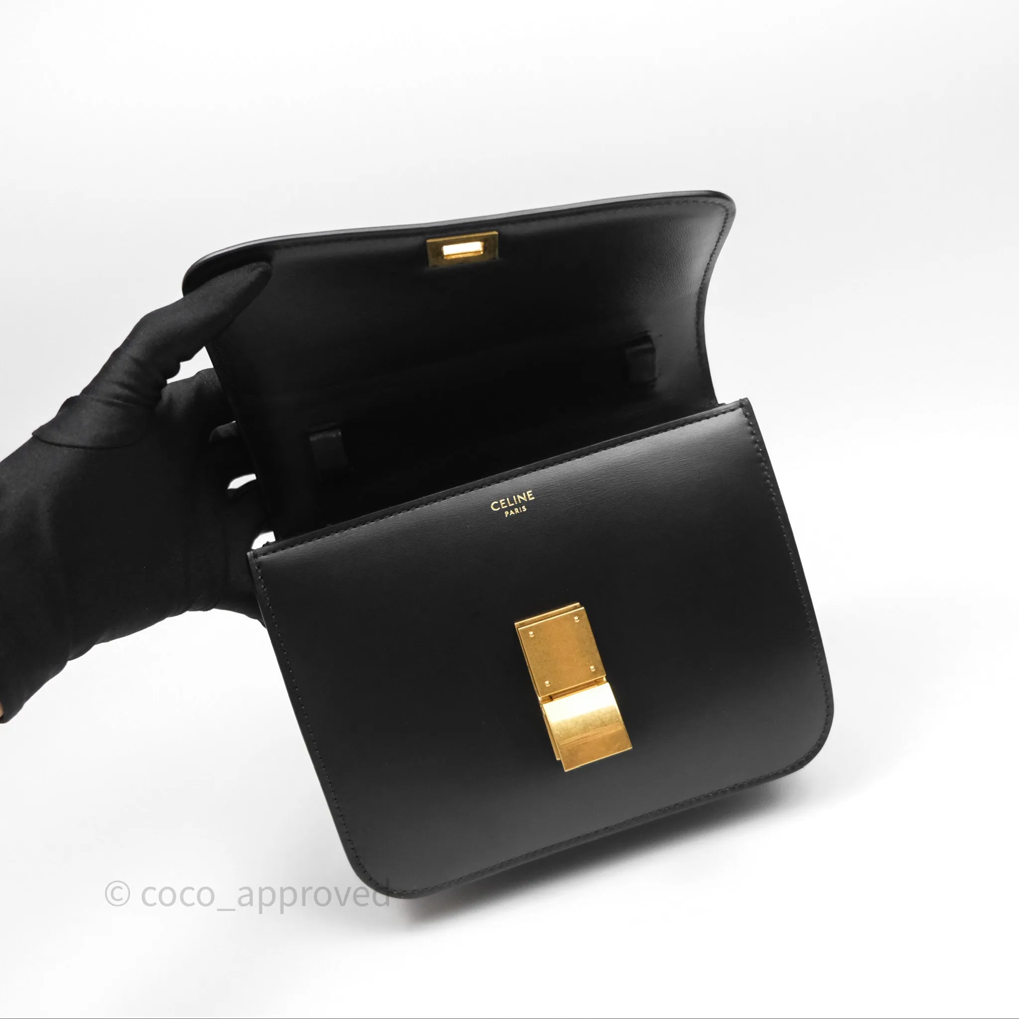 Celine Teen Classic Box Flap Black Calfskin