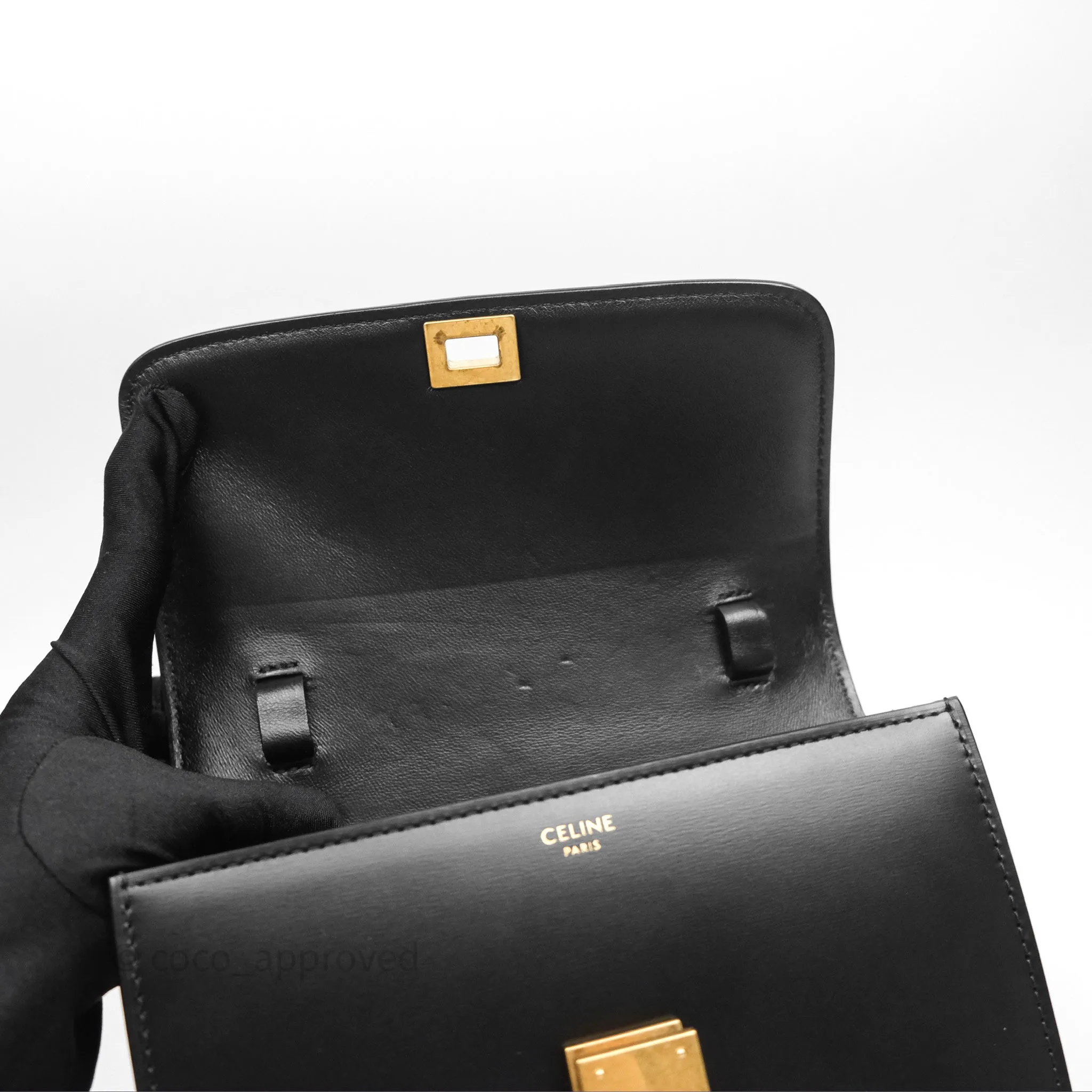 Celine Teen Classic Box Flap Black Calfskin