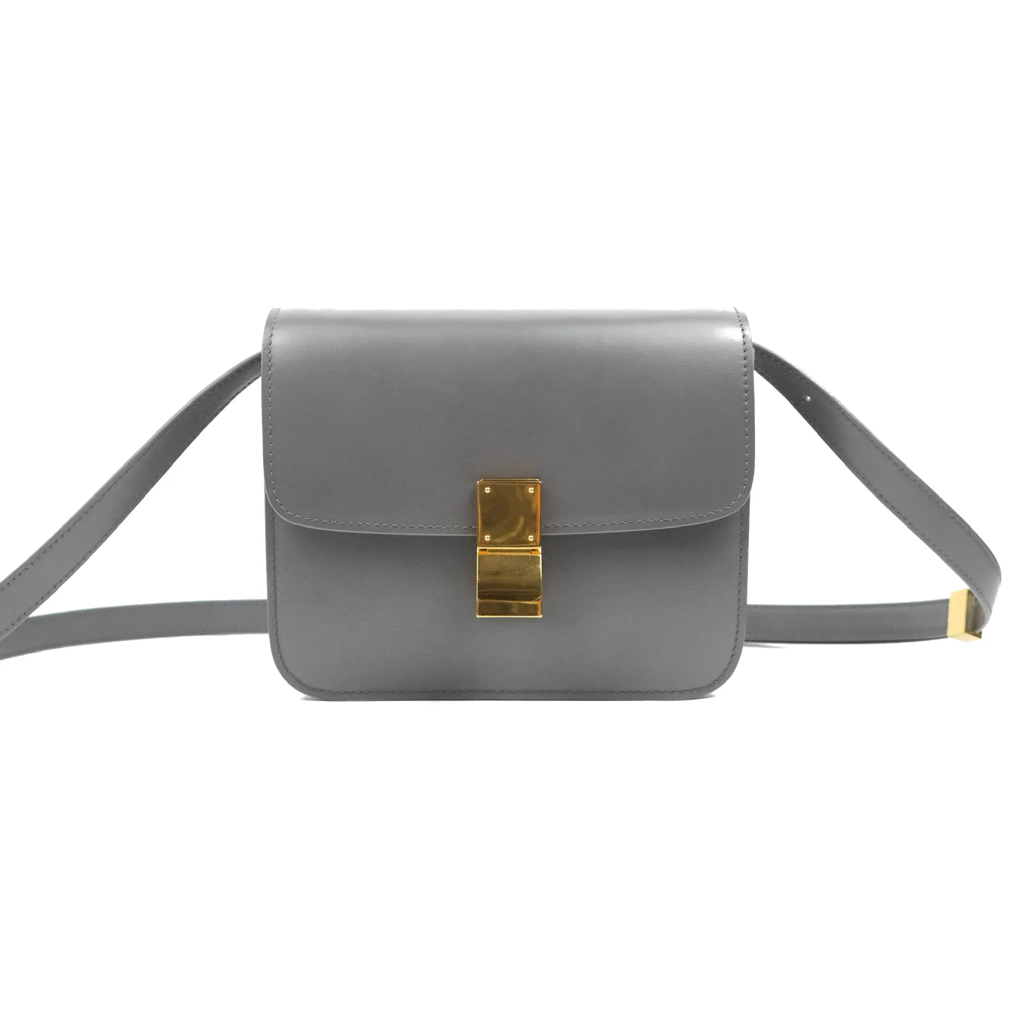 Celine Teen Classic Box Flap Light Grey Calfskin