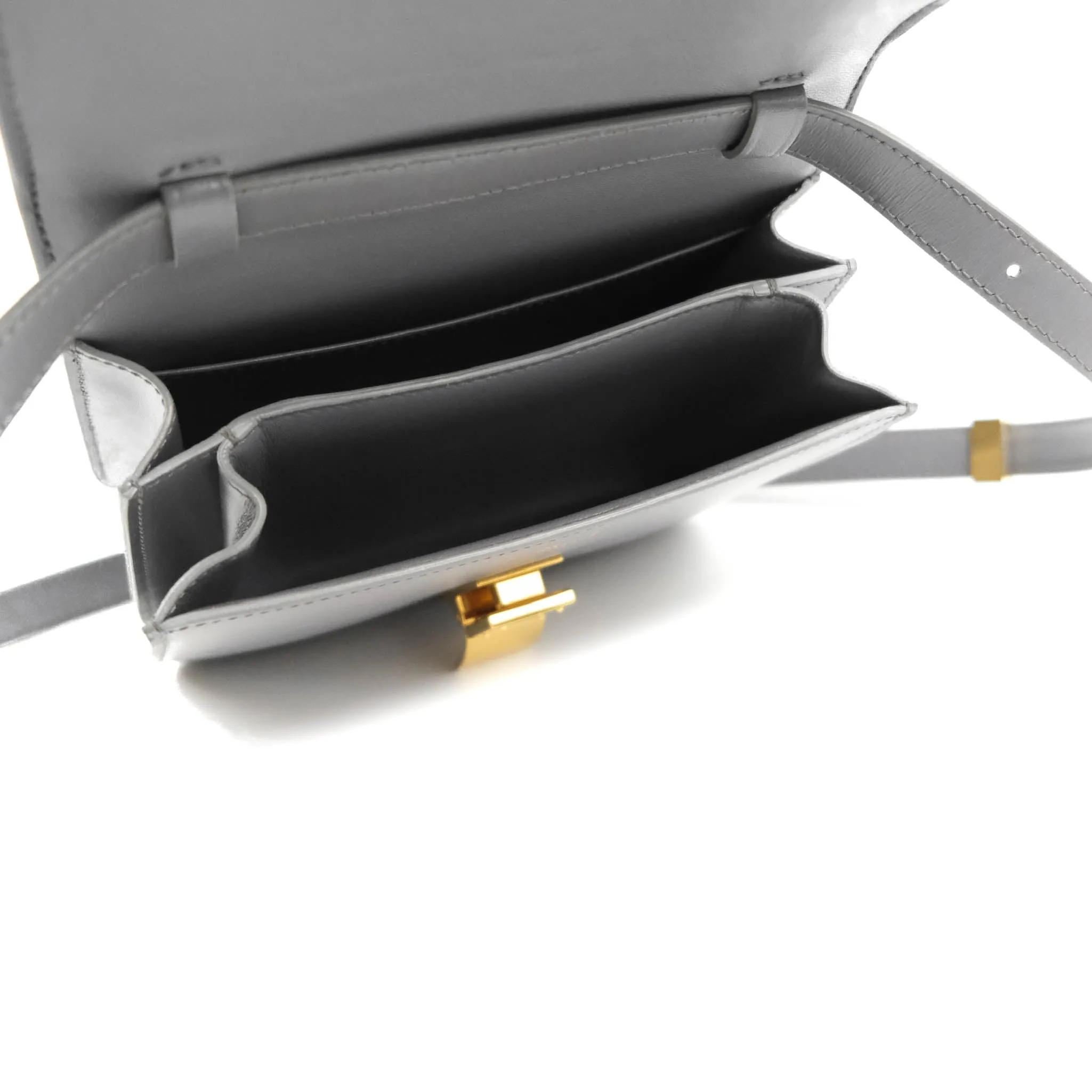 Celine Teen Classic Box Flap Light Grey Calfskin